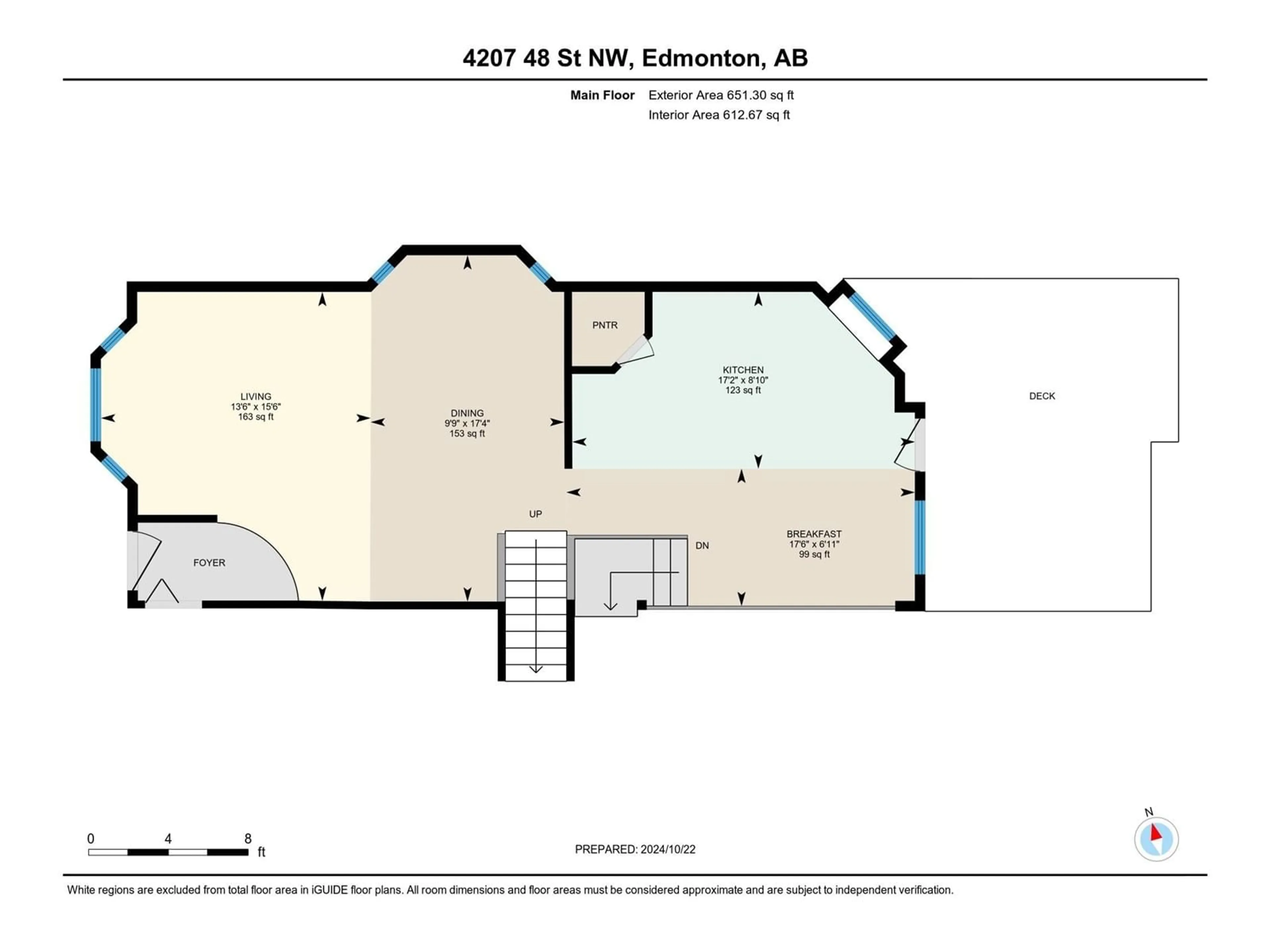 Floor plan for 4207 48 ST NW, Edmonton Alberta T6L6J5