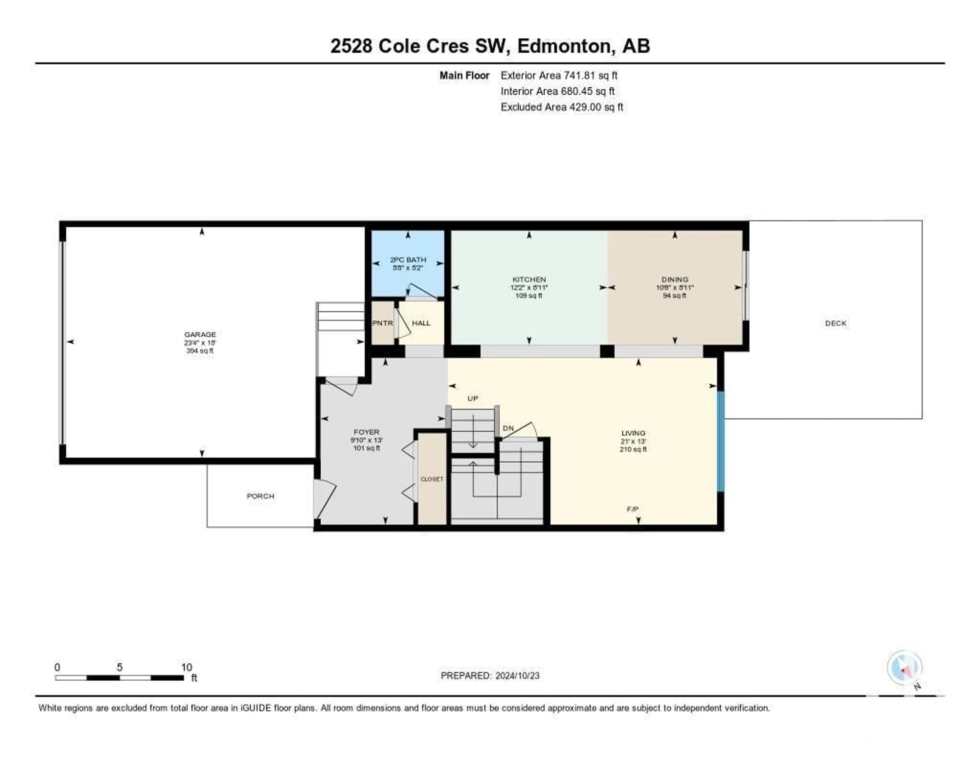 Floor plan for 2528 COLE CR SW, Edmonton Alberta T6W2A3