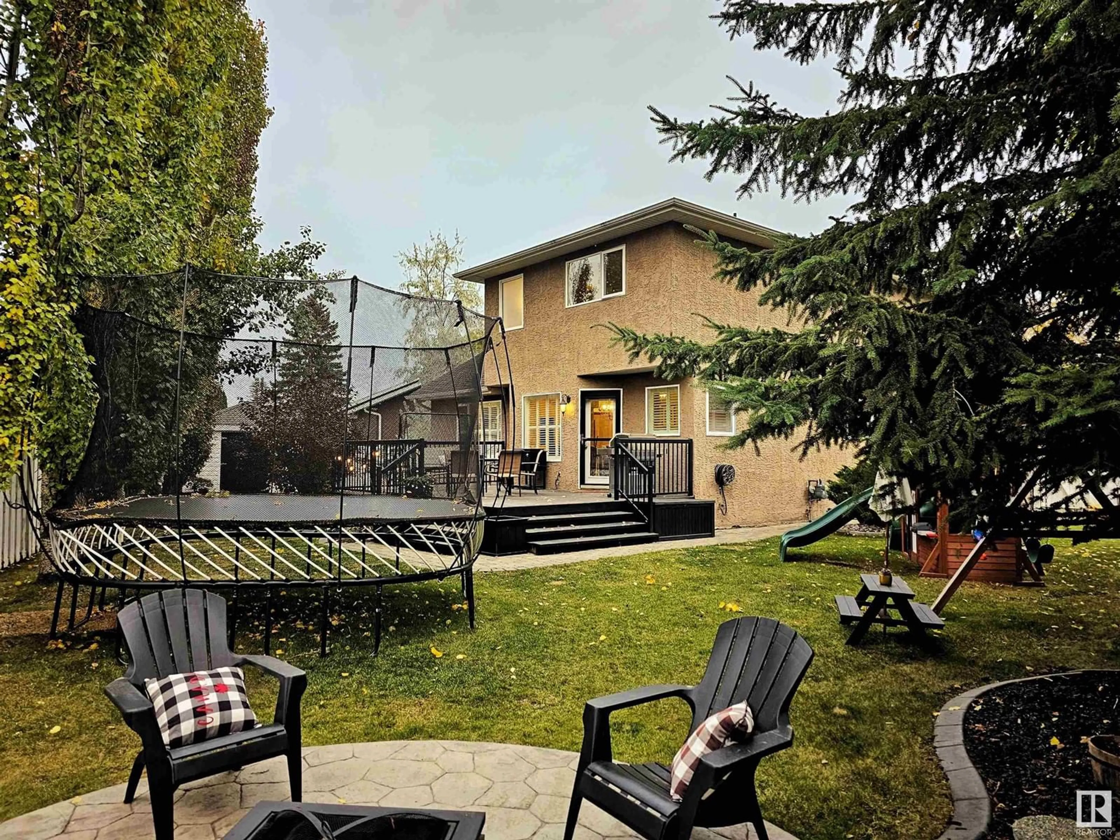 Patio, the fenced backyard for 20 EMERSON PL, St. Albert Alberta T8N5X3