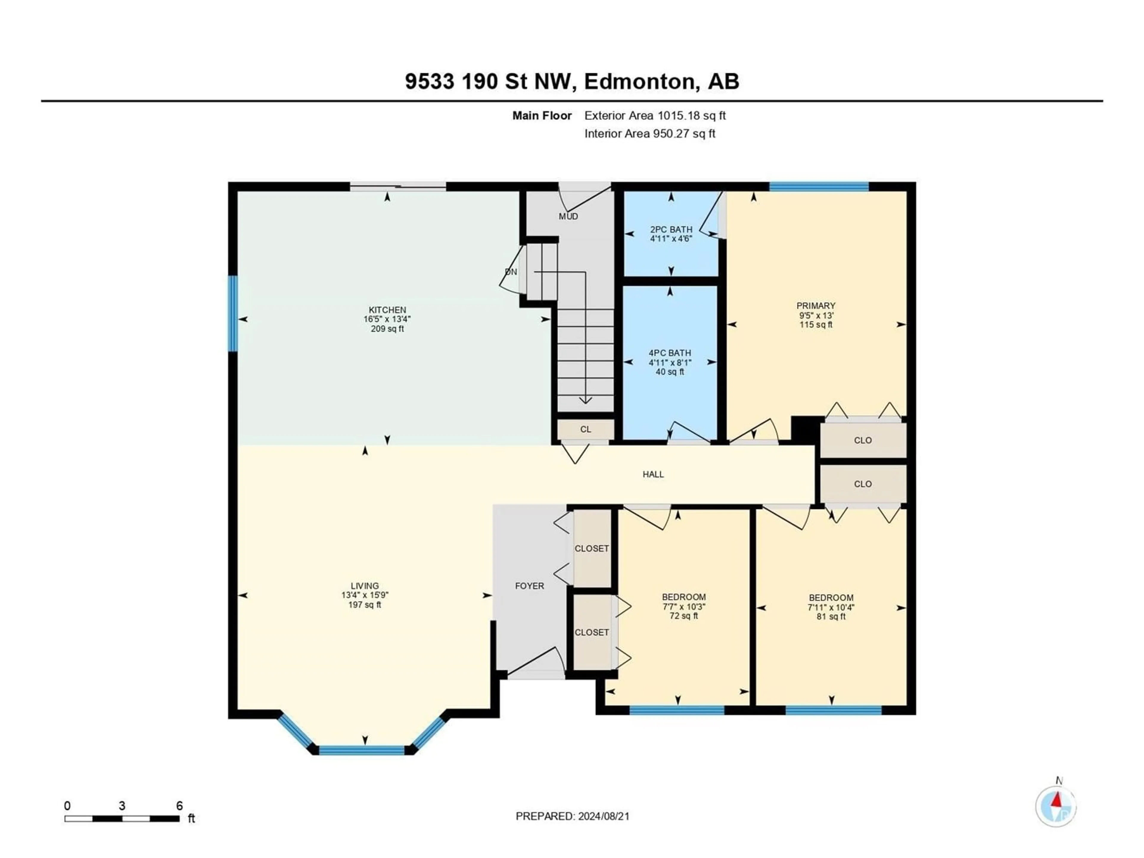 Floor plan for 9533 190 ST NW, Edmonton Alberta T5T5L1