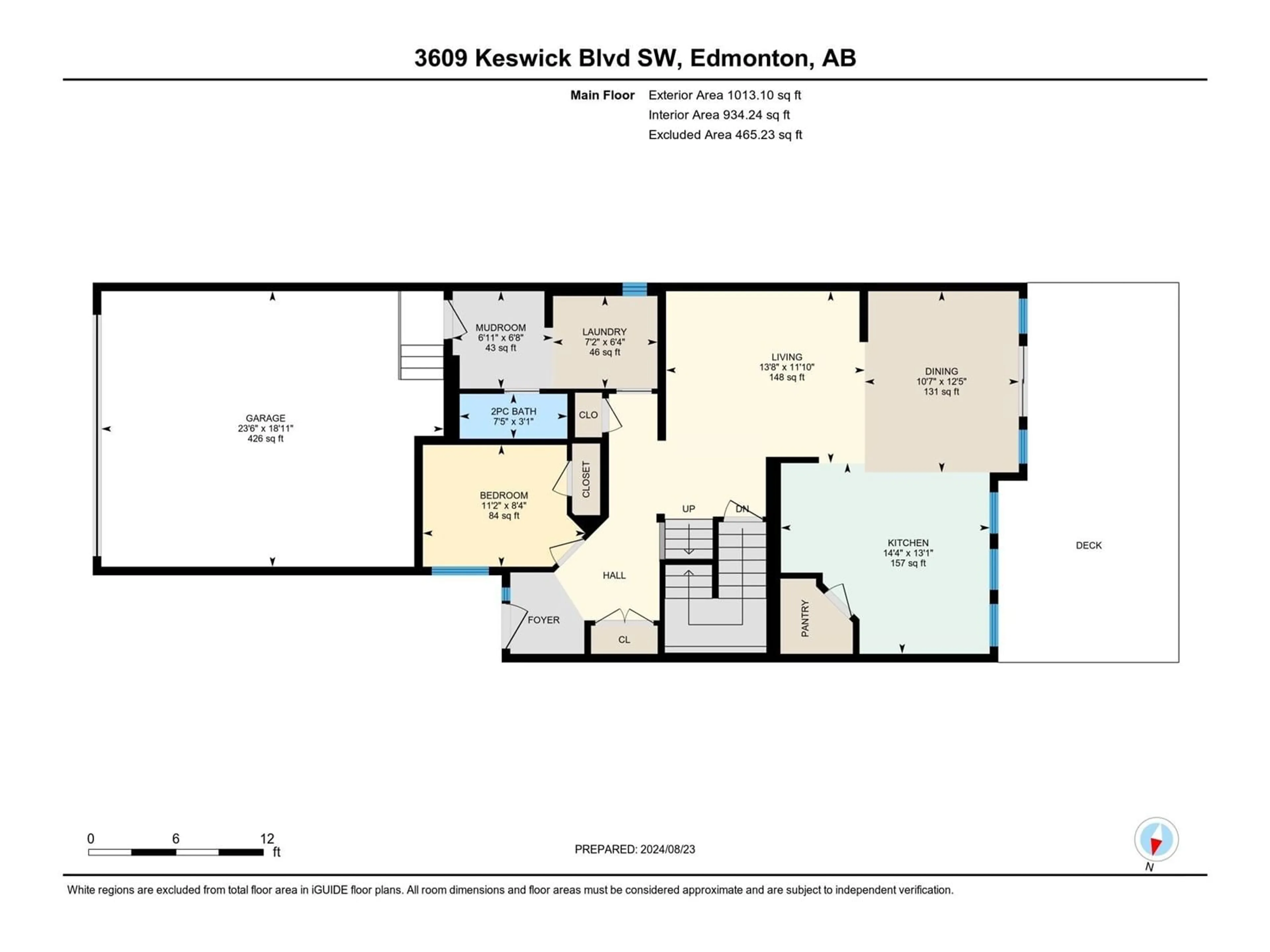 Floor plan for 3609 KESWICK BV SW, Edmonton Alberta T6W3S5