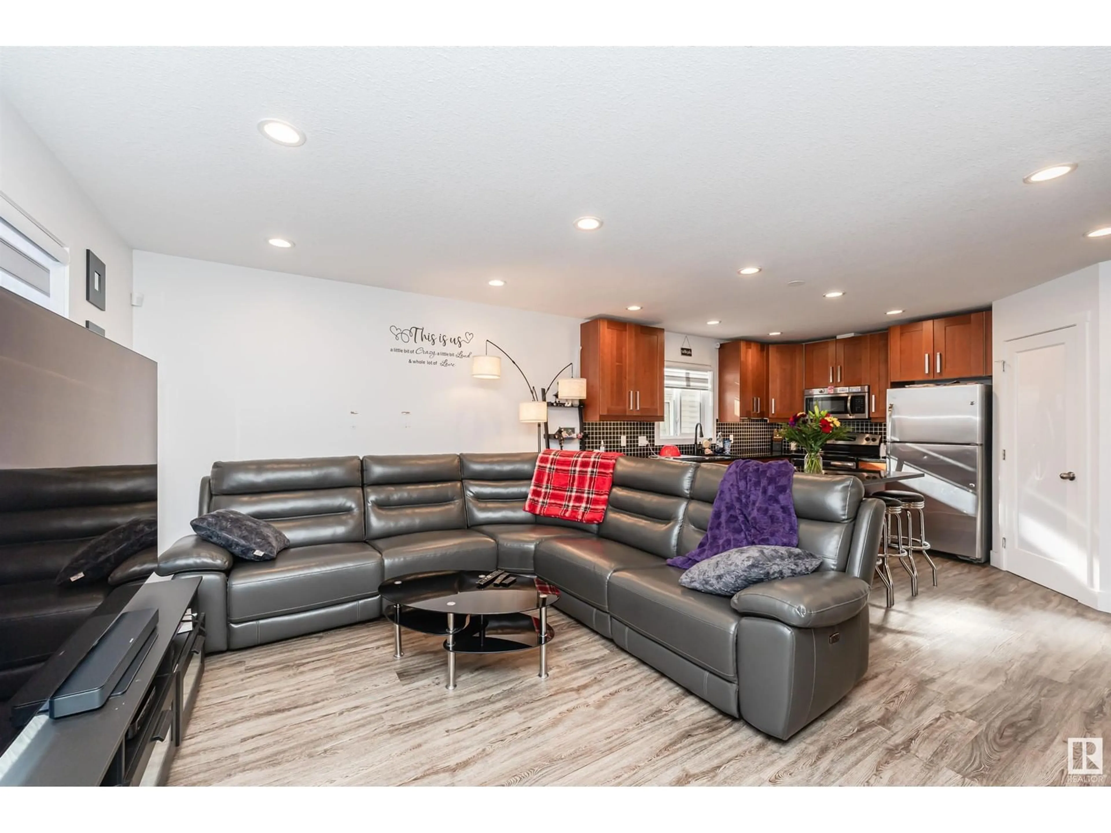 Living room, wood floors for #2 11903 63 ST NW NW, Edmonton Alberta T5W4G2