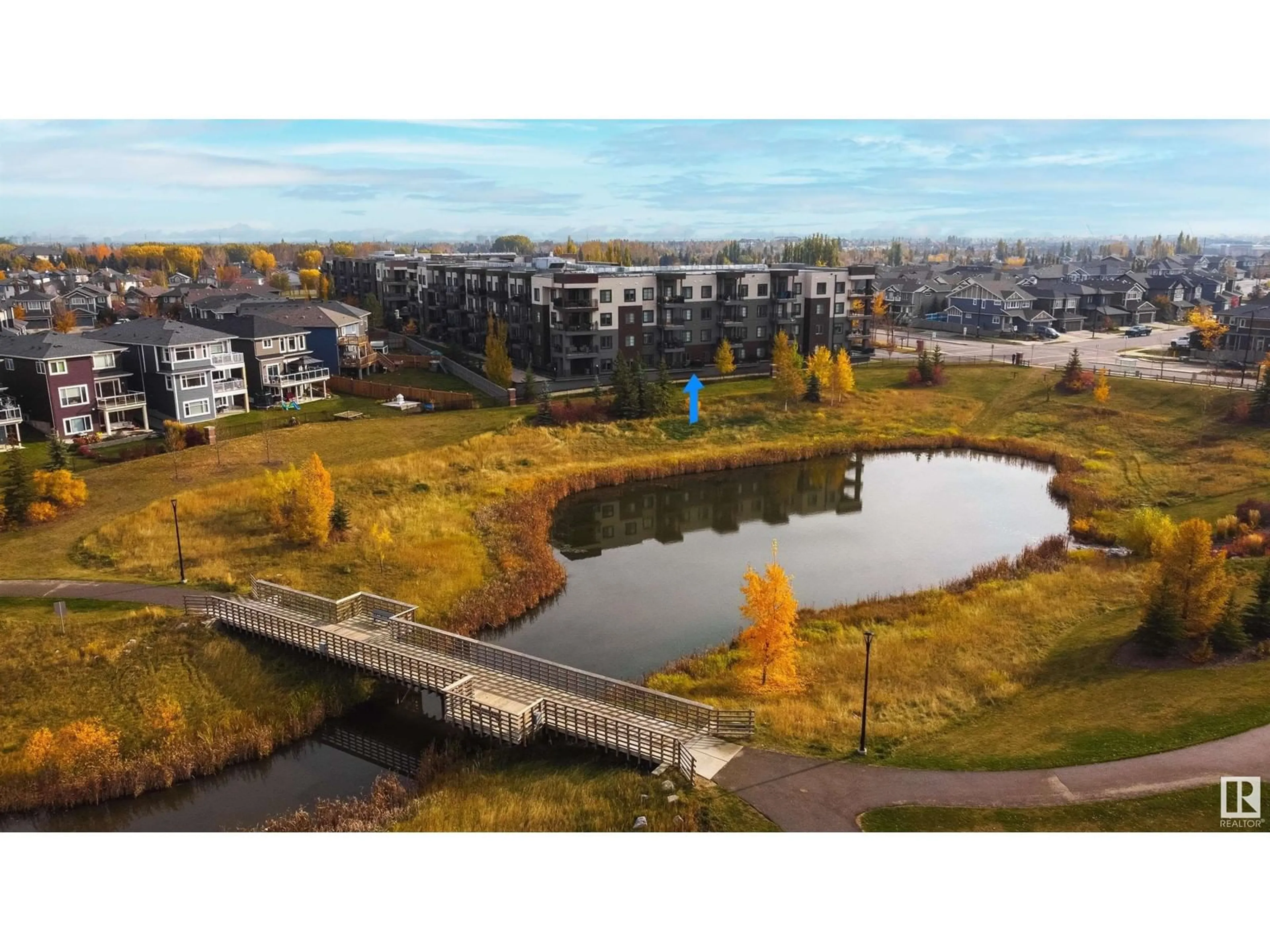 A pic from exterior of the house or condo, the view of lake or river for #127 1008 ROSENTHAL BV NW, Edmonton Alberta T5T7J4