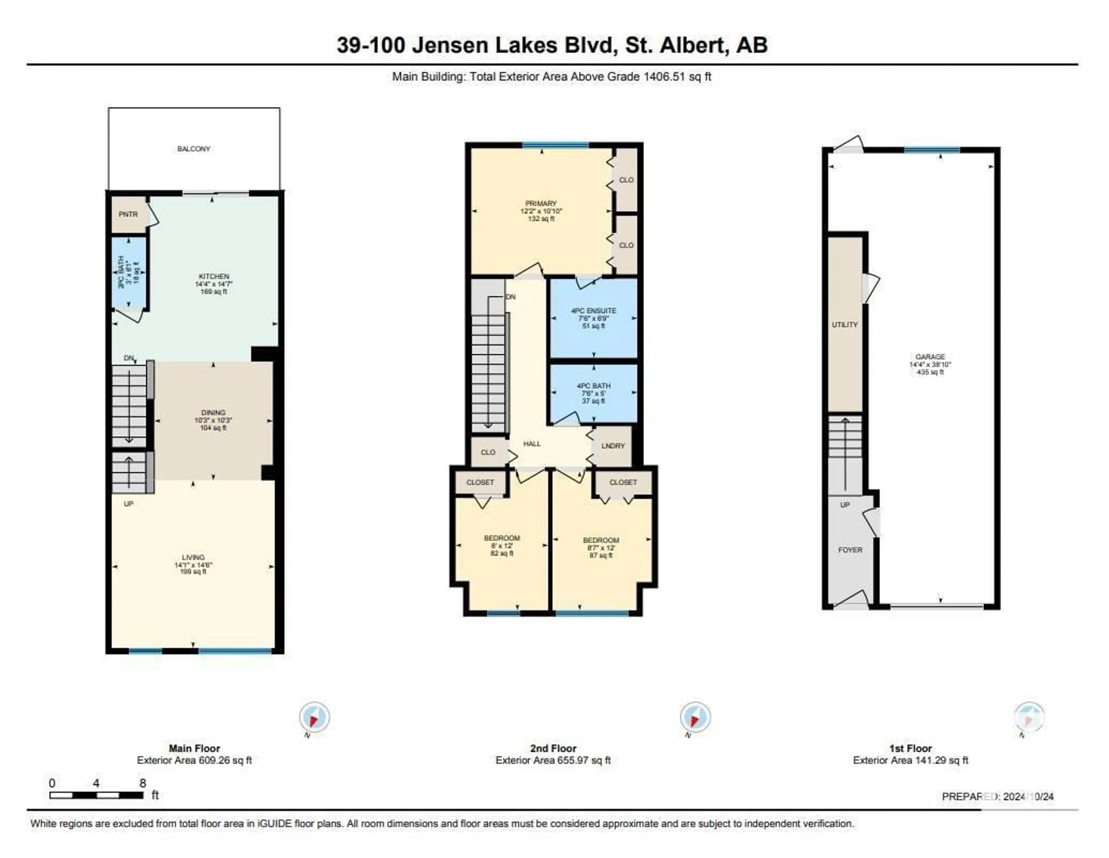 Floor plan for #39 100 Jensen Lakes BV, St. Albert Alberta T8N7T9