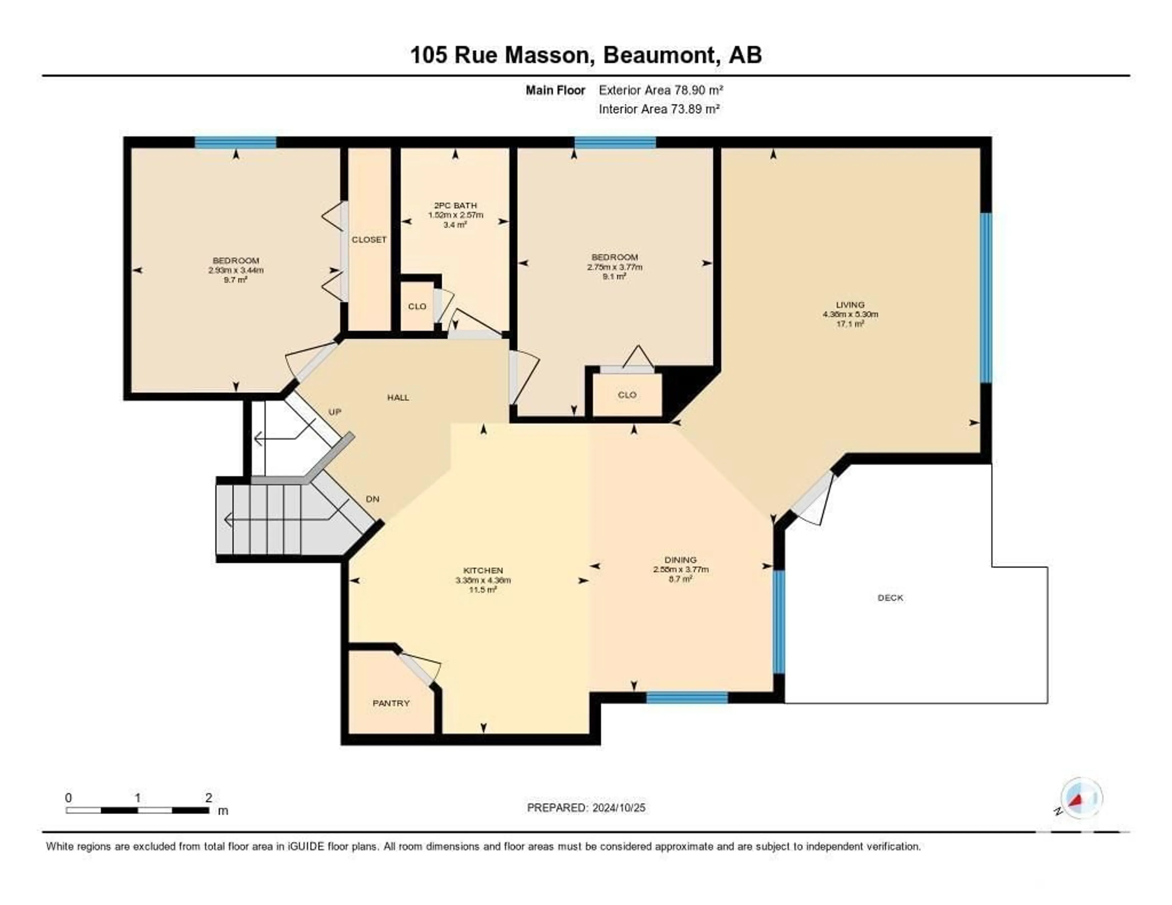 Floor plan for 105 RUE MASSON, Beaumont Alberta T4X1S8