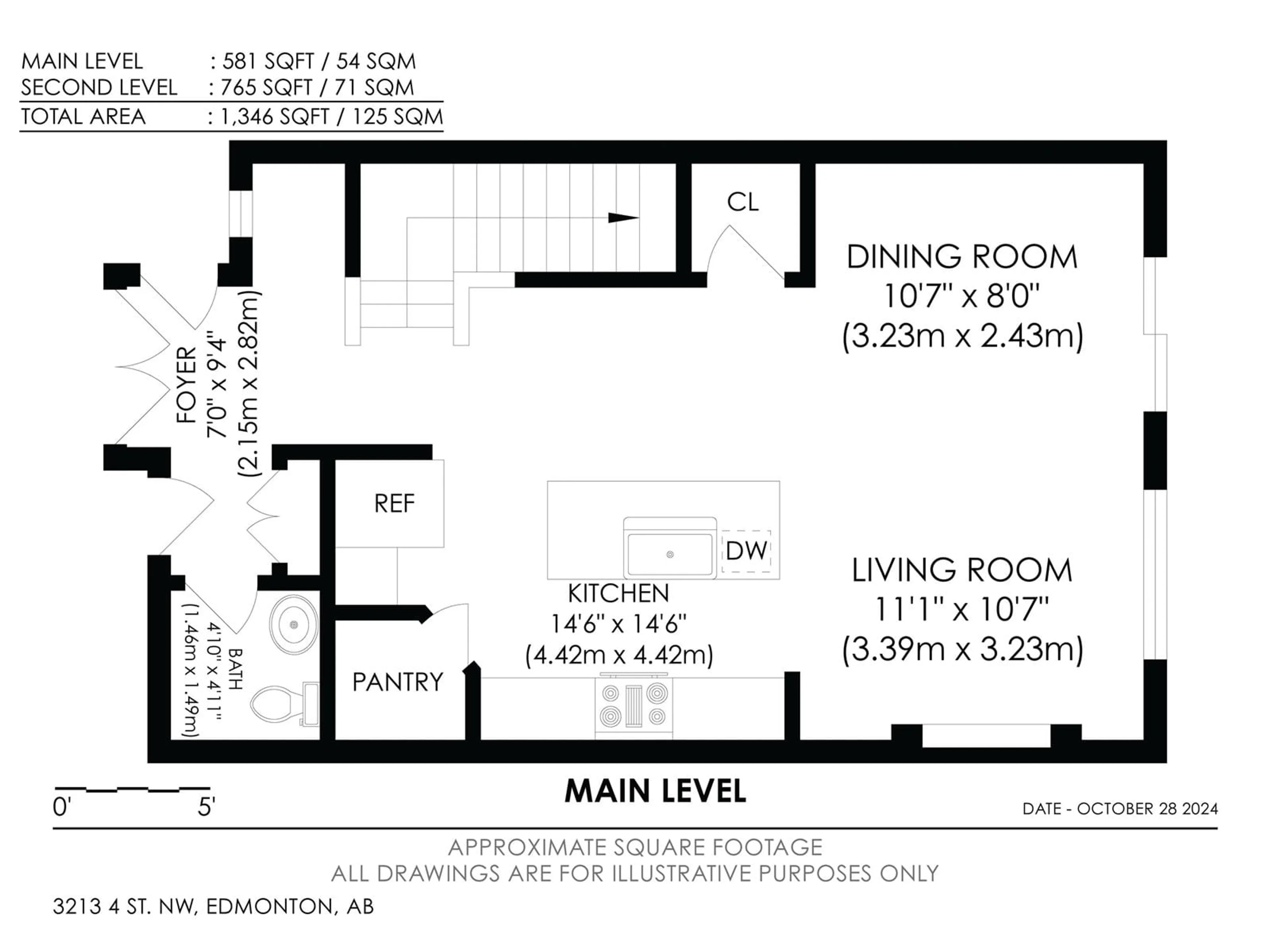 Floor plan for 3213 4 ST NW, Edmonton Alberta T6T2S9