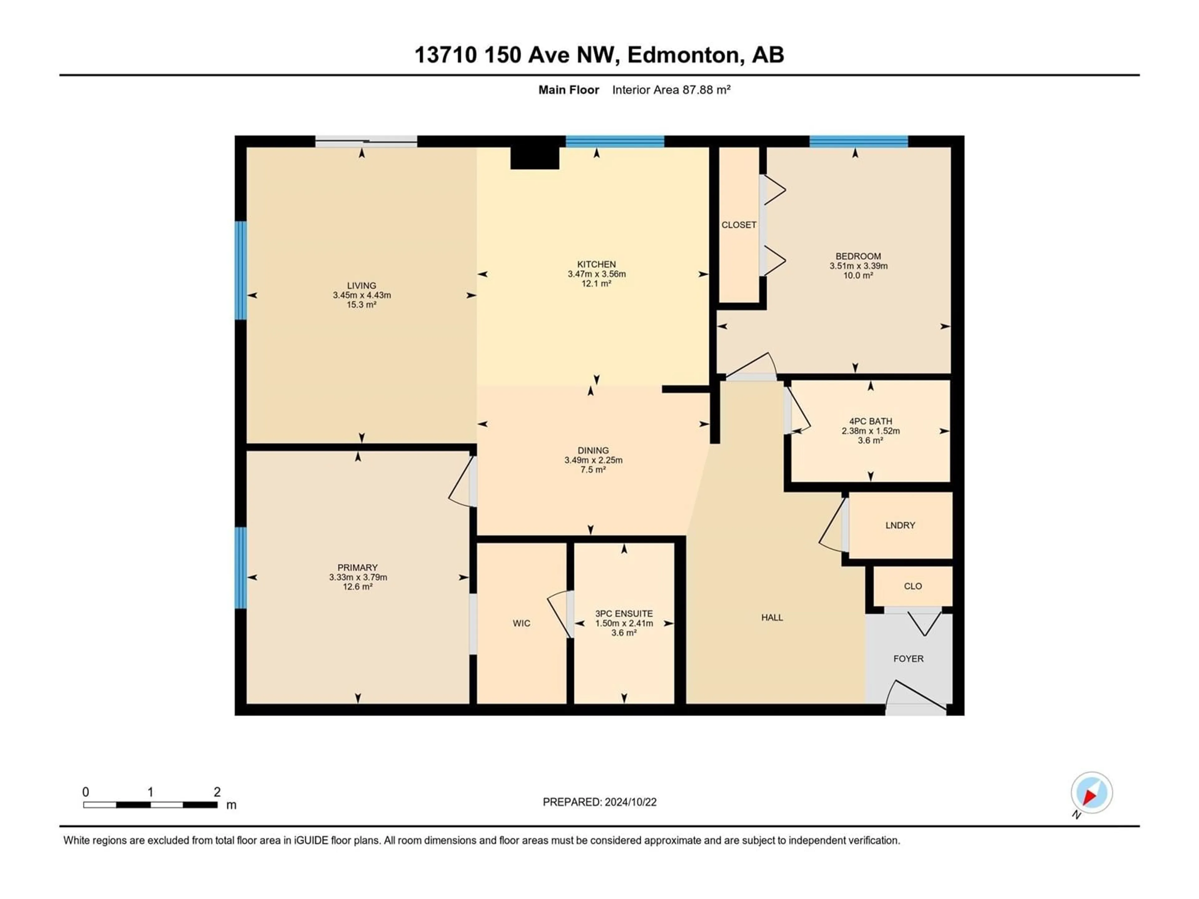 Floor plan for #301 13710 150 AV NW, Edmonton Alberta T6V0B2