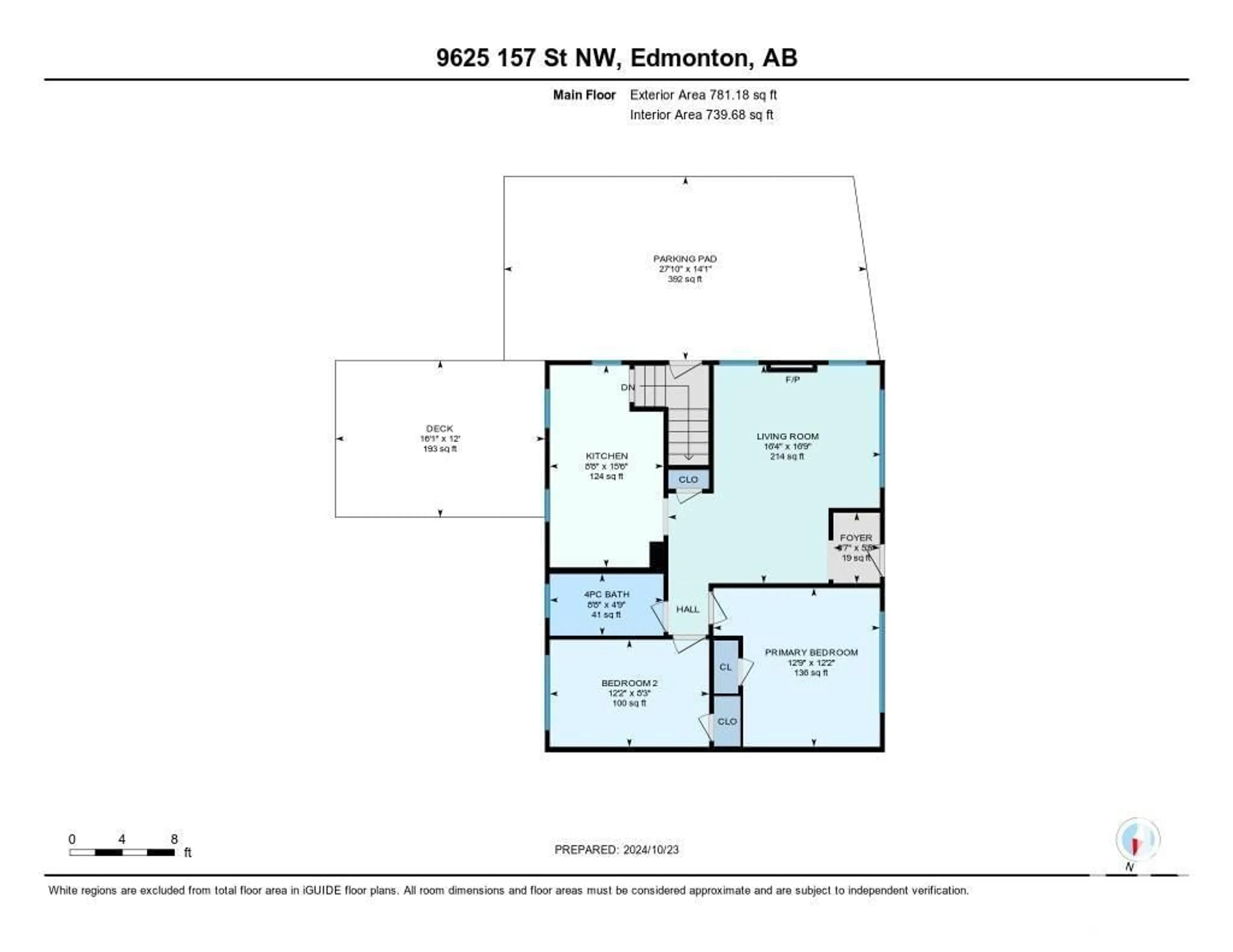 Floor plan for 9625 157 ST NW, Edmonton Alberta T5P2T1