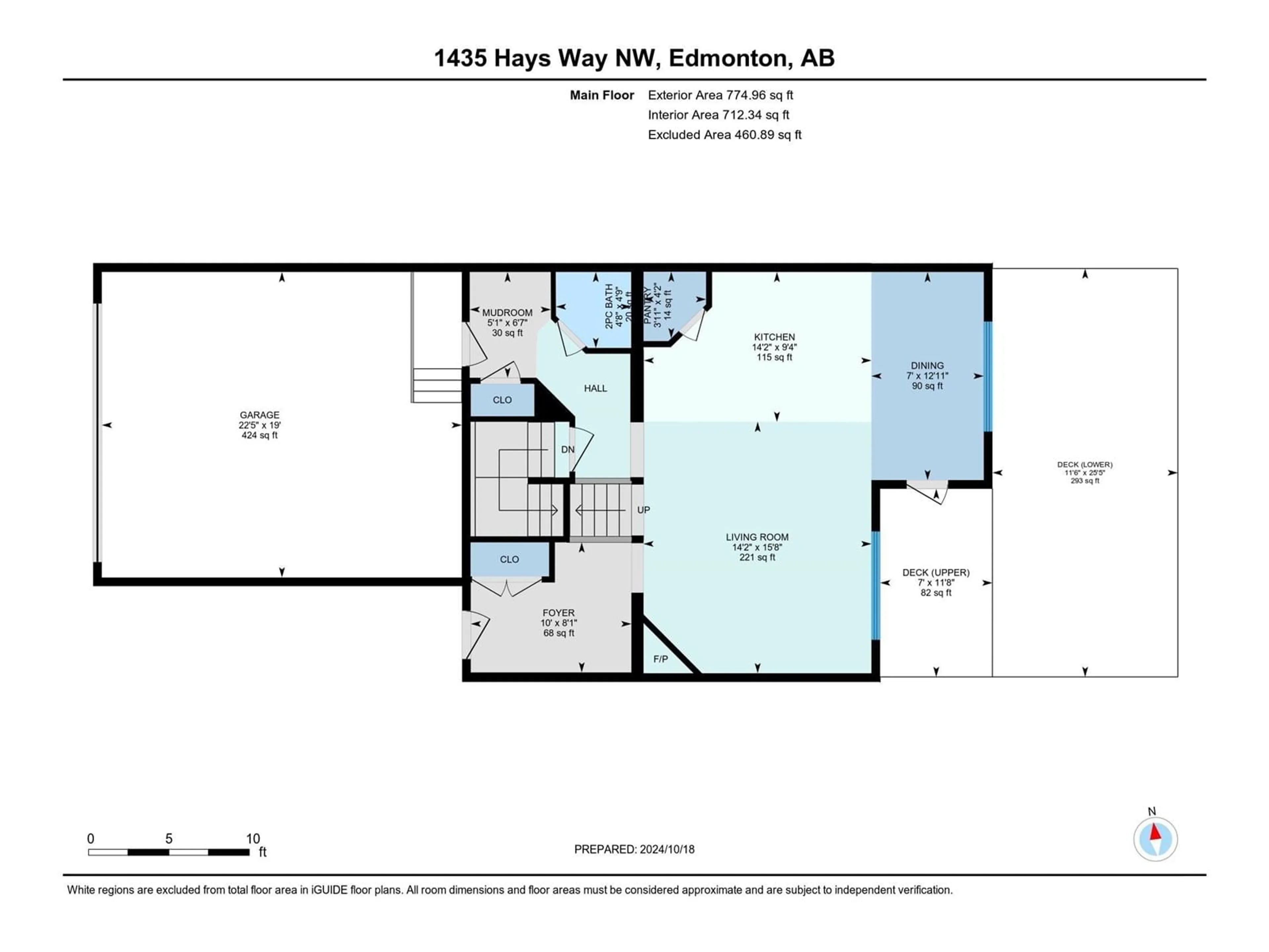 Floor plan for 1435 HAYS WY NW, Edmonton Alberta T6M0M3