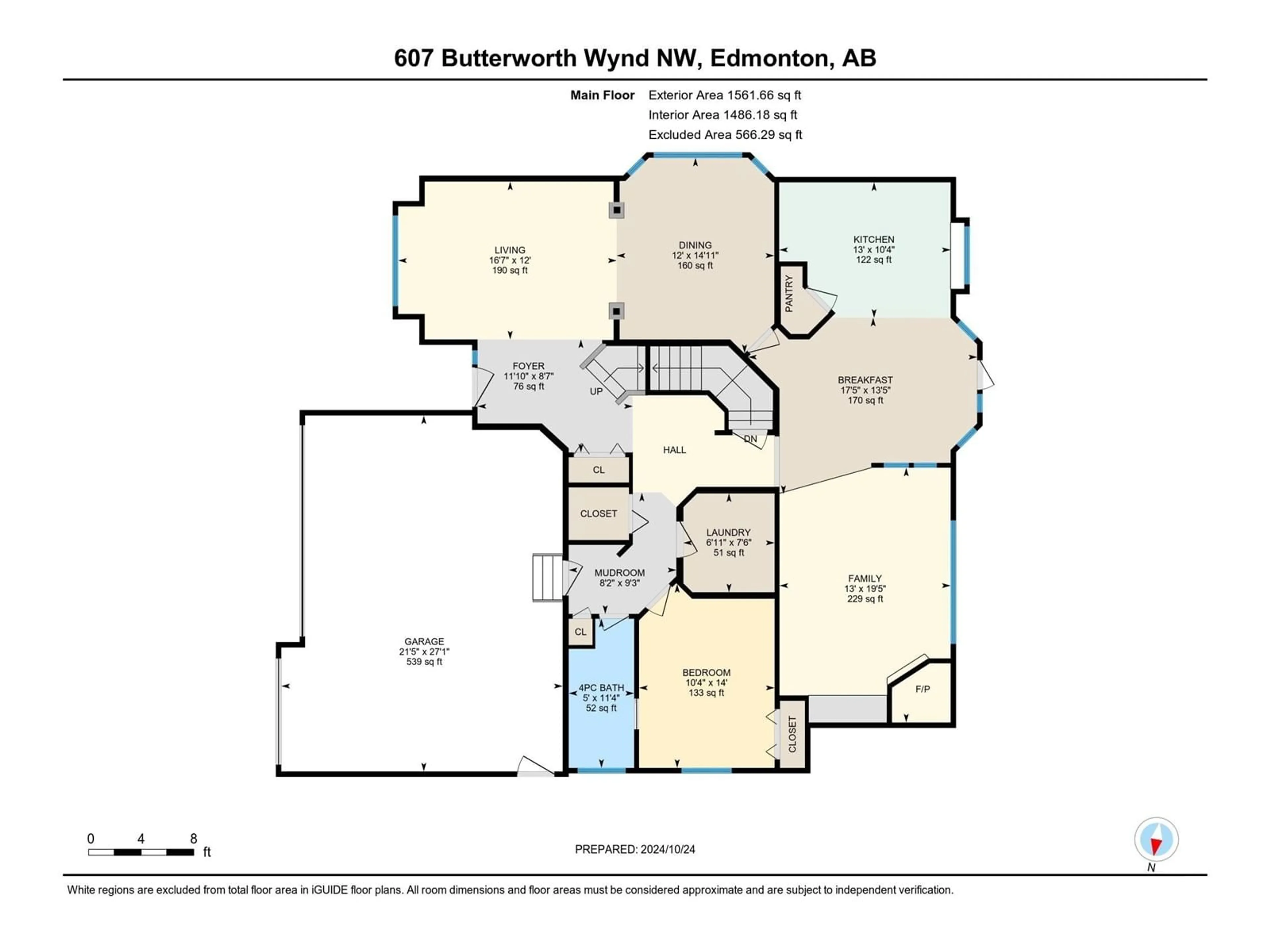 Floor plan for 607 BUTTERWORTH WD NW, Edmonton Alberta T6R2G8