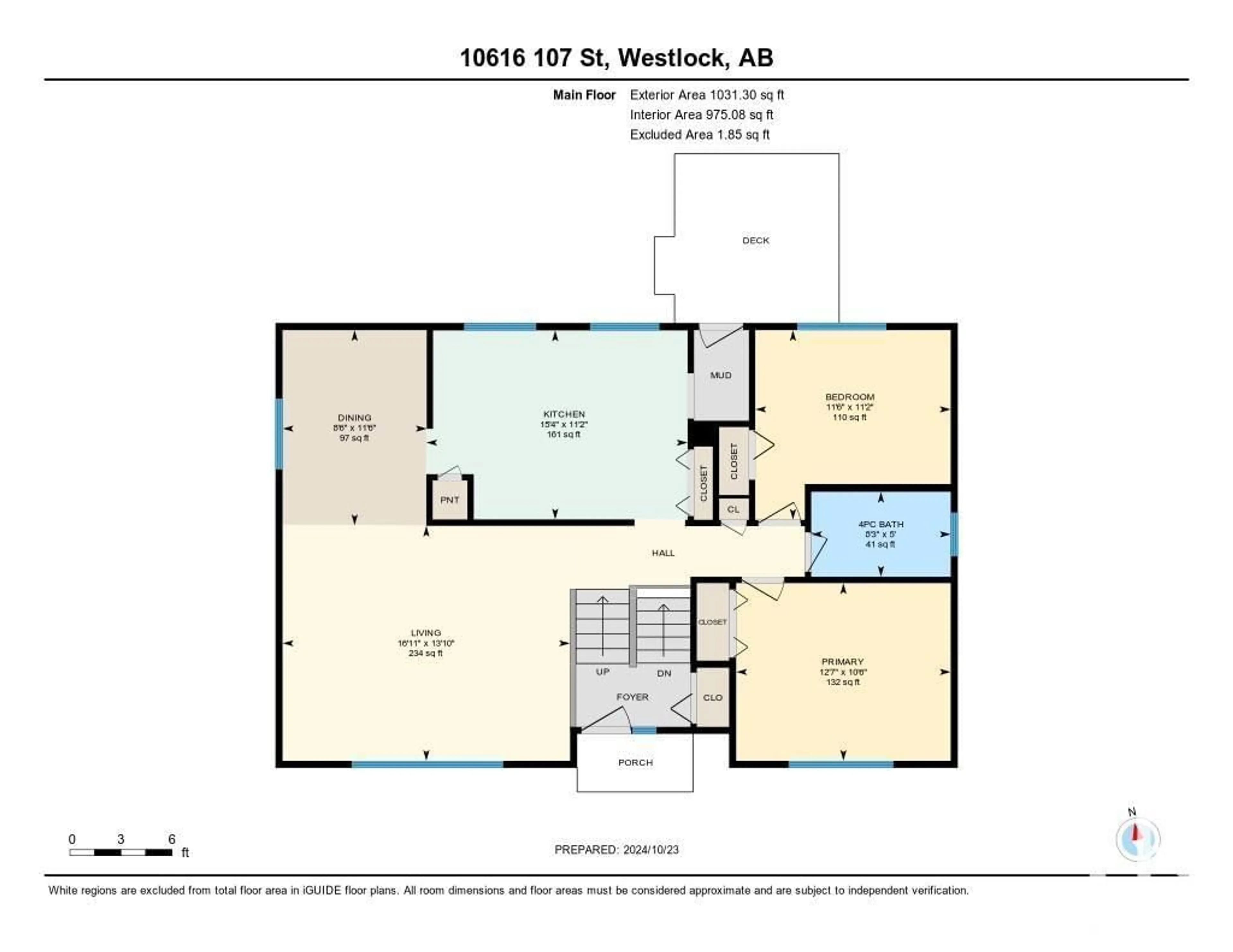 Floor plan for 10616 107 ST, Westlock Alberta T7P1E2