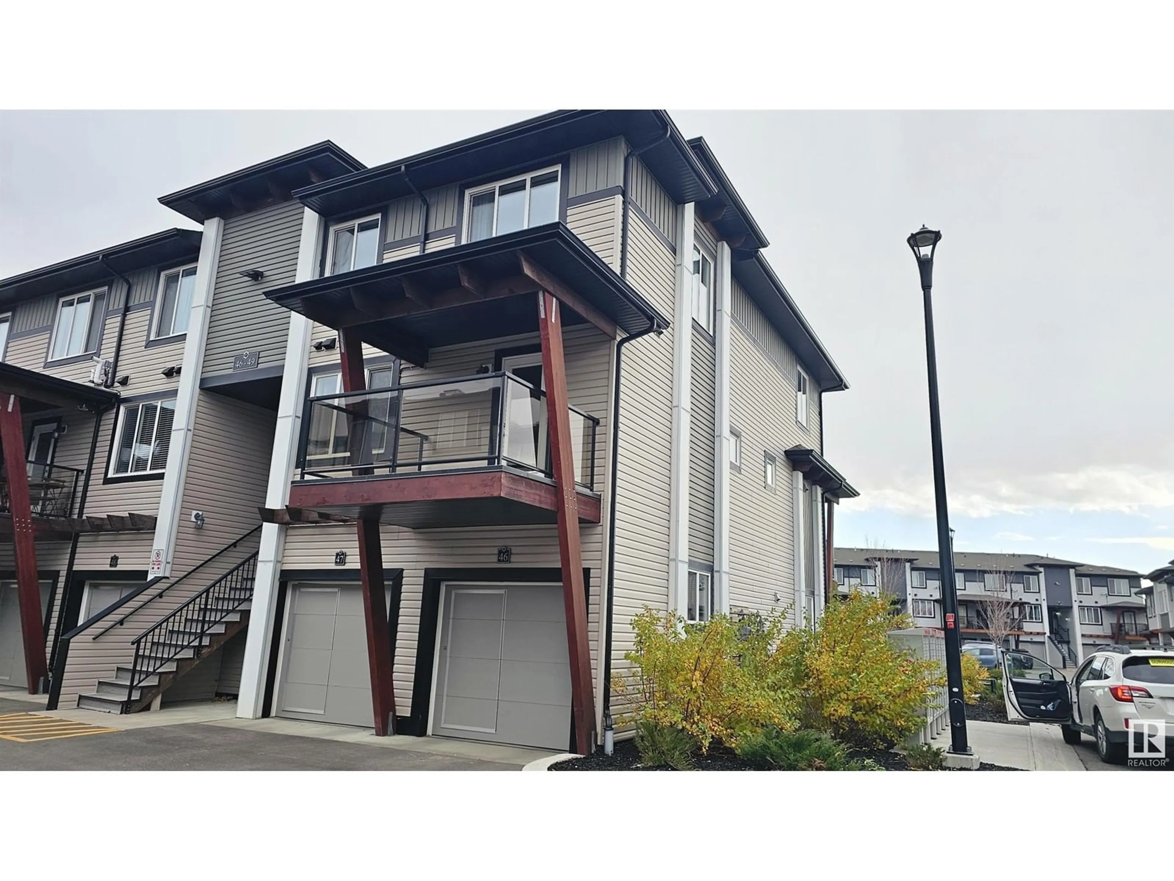 A pic from exterior of the house or condo, the front or back of building for #46 446 ALLARD BV SW, Edmonton Alberta T6W1A8