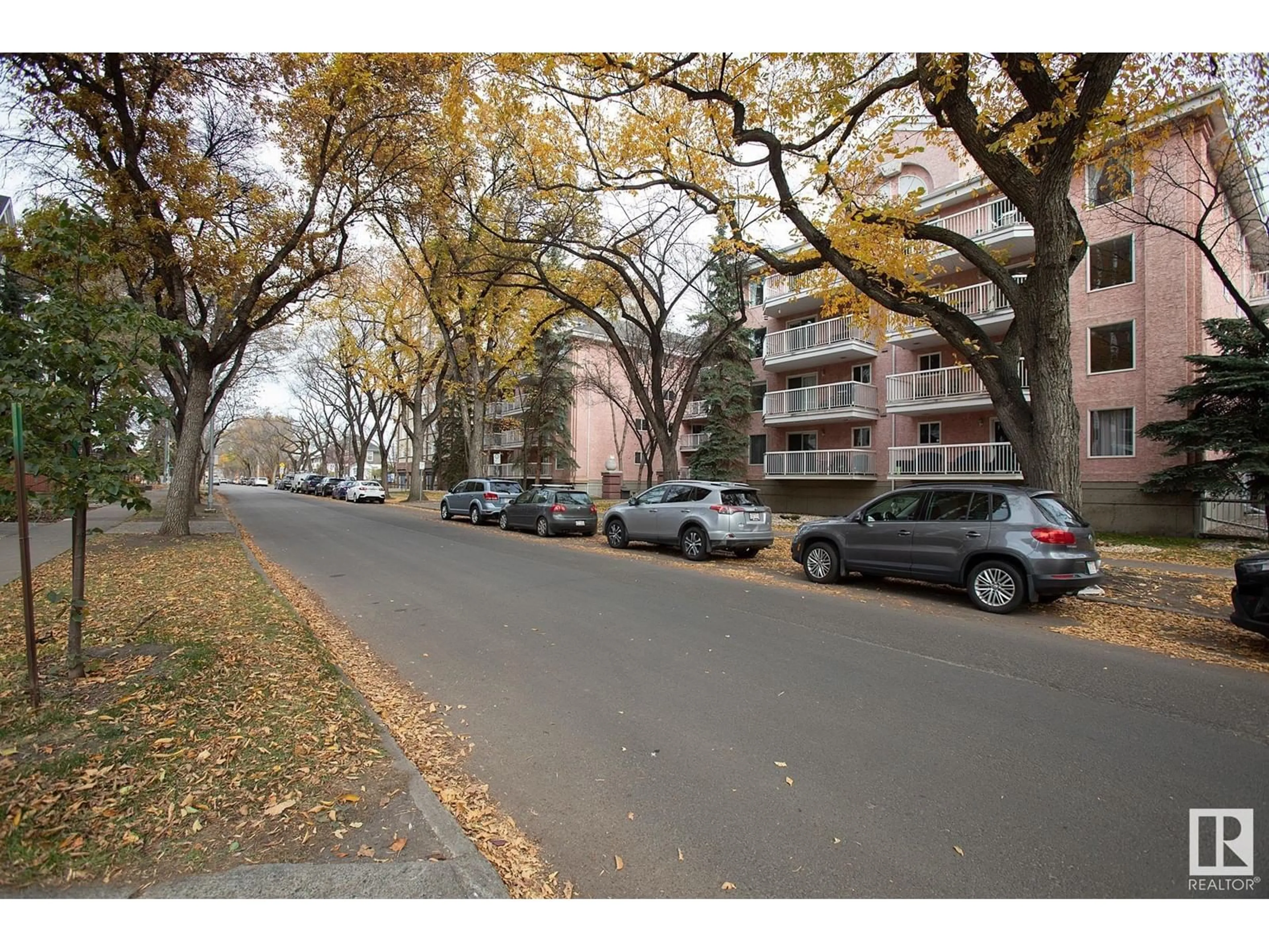 A pic from exterior of the house or condo, the street view for #309 10153 117 ST NW, Edmonton Alberta T5K1X5