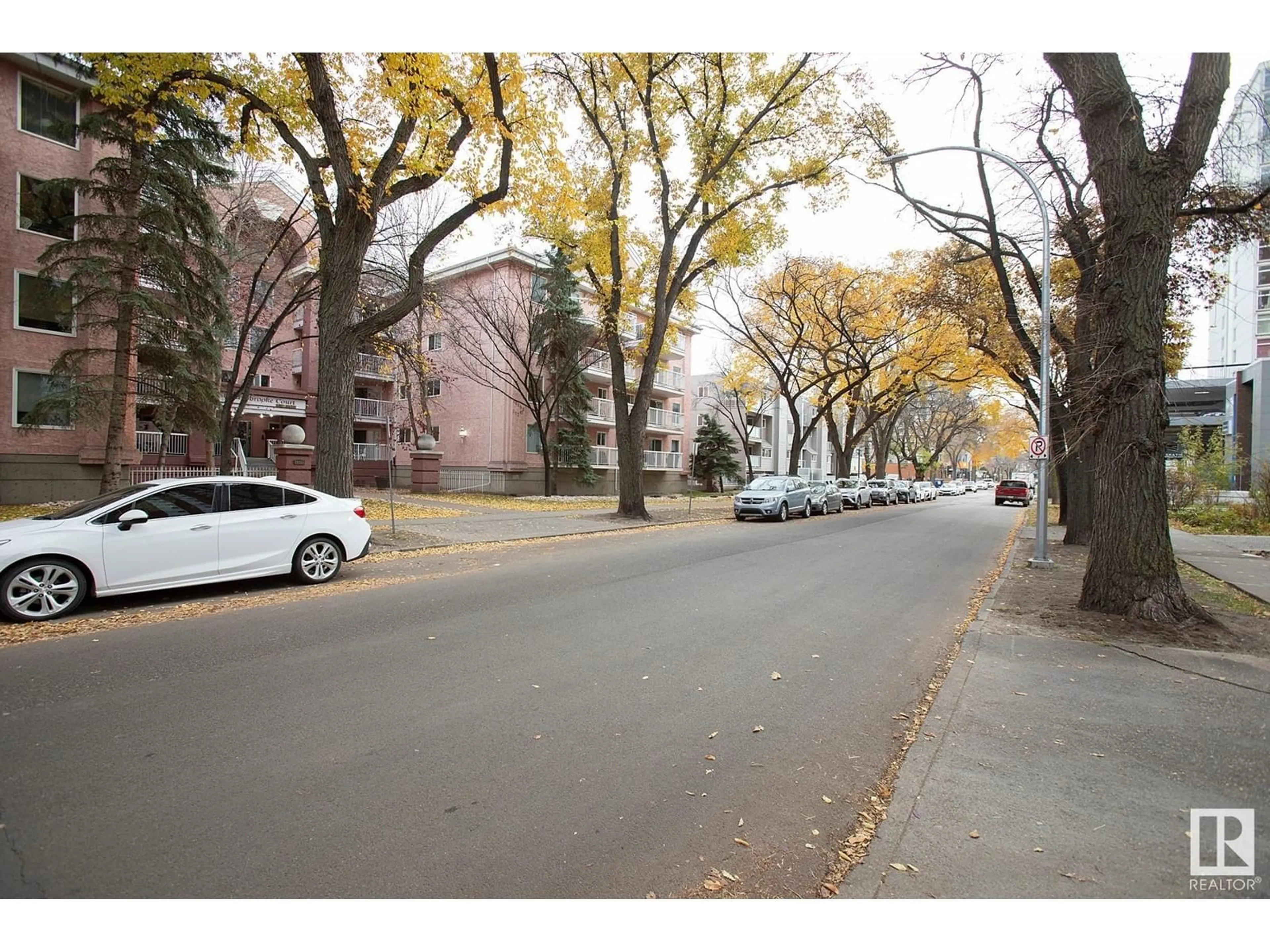 A pic from exterior of the house or condo, the street view for #309 10153 117 ST NW, Edmonton Alberta T5K1X5