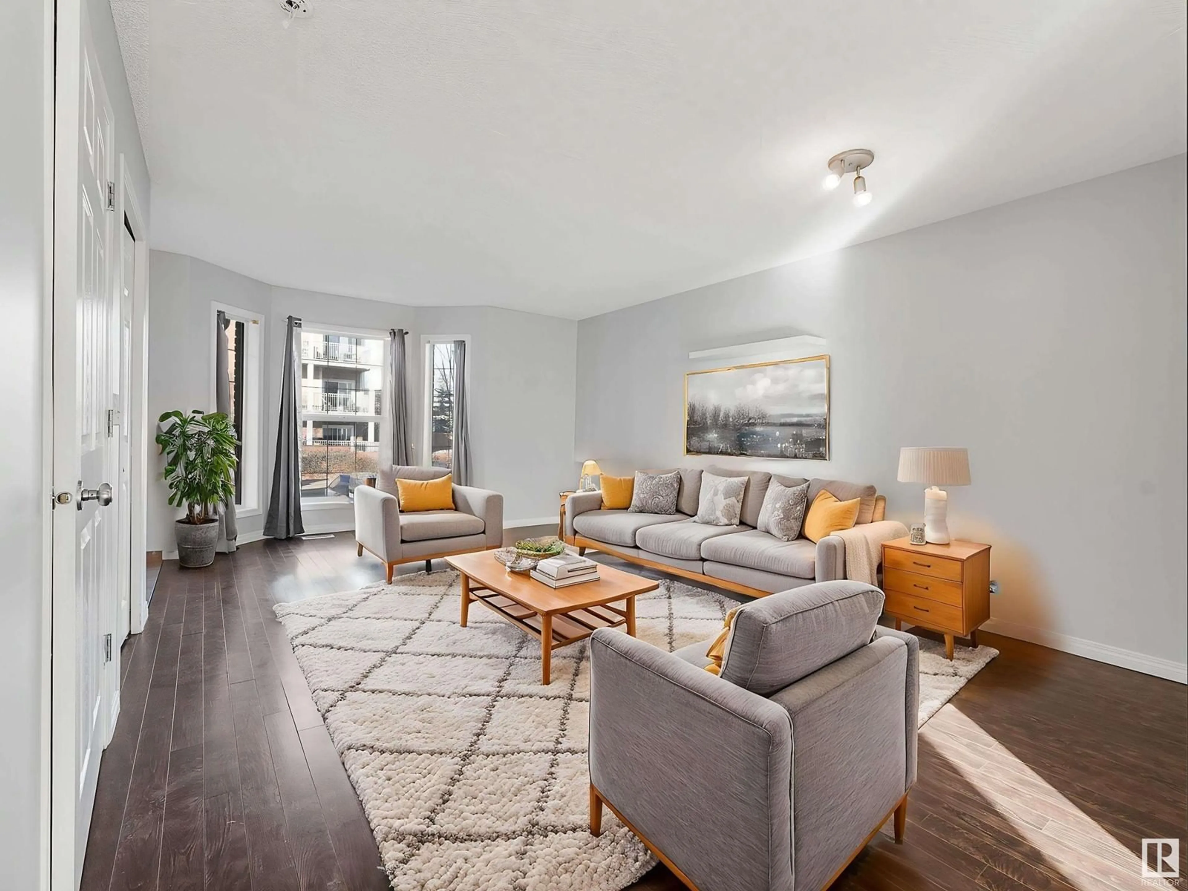 Living room, wood floors for #3 5281 Terwillegar BV NW, Edmonton Alberta T5Z2T1