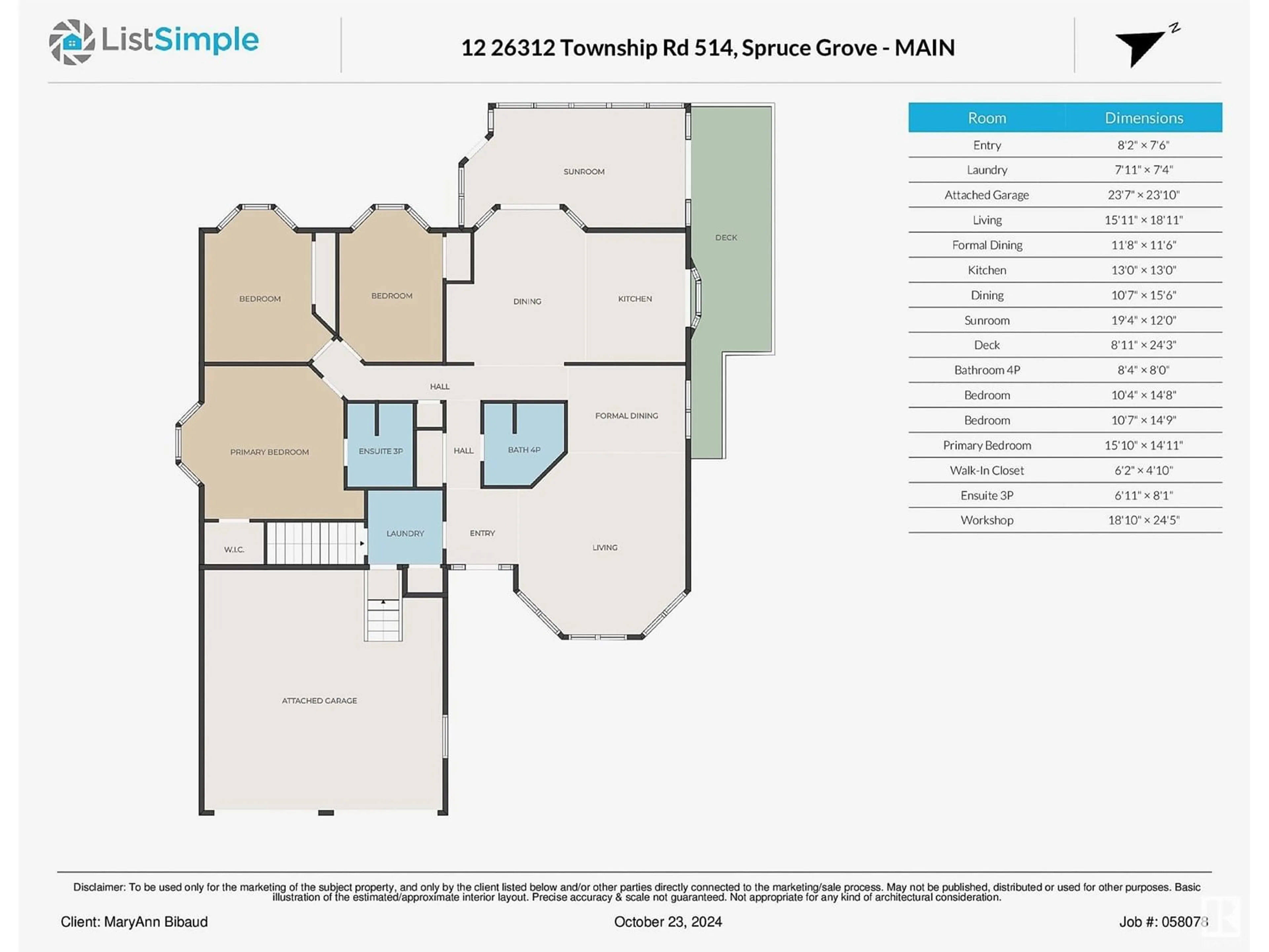 Floor plan for 12 26312 TWP ROAD 514, Rural Parkland County Alberta T7R1C8