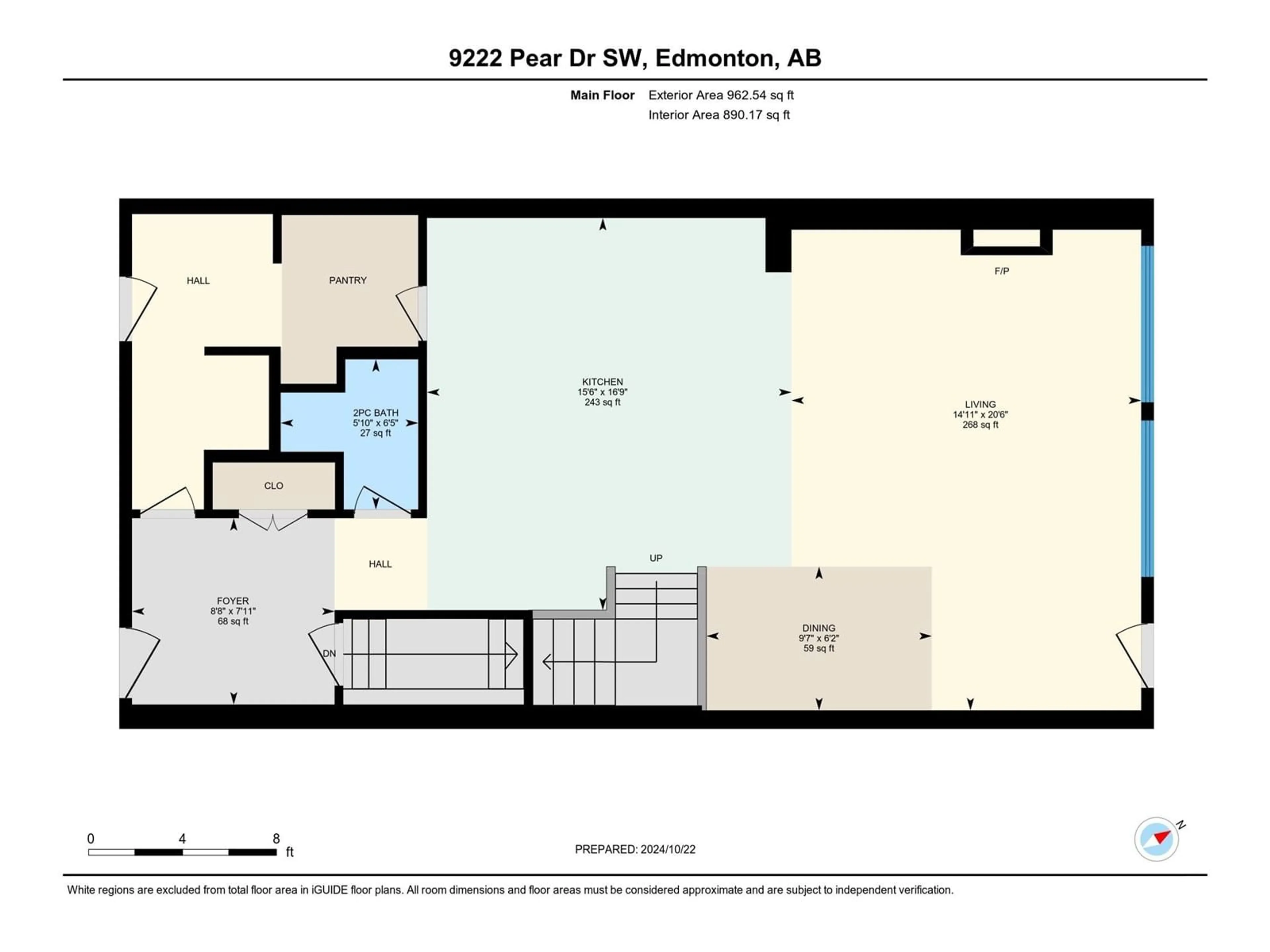 Floor plan for 9222 PEAR DR SW, Edmonton Alberta T6X2Z4