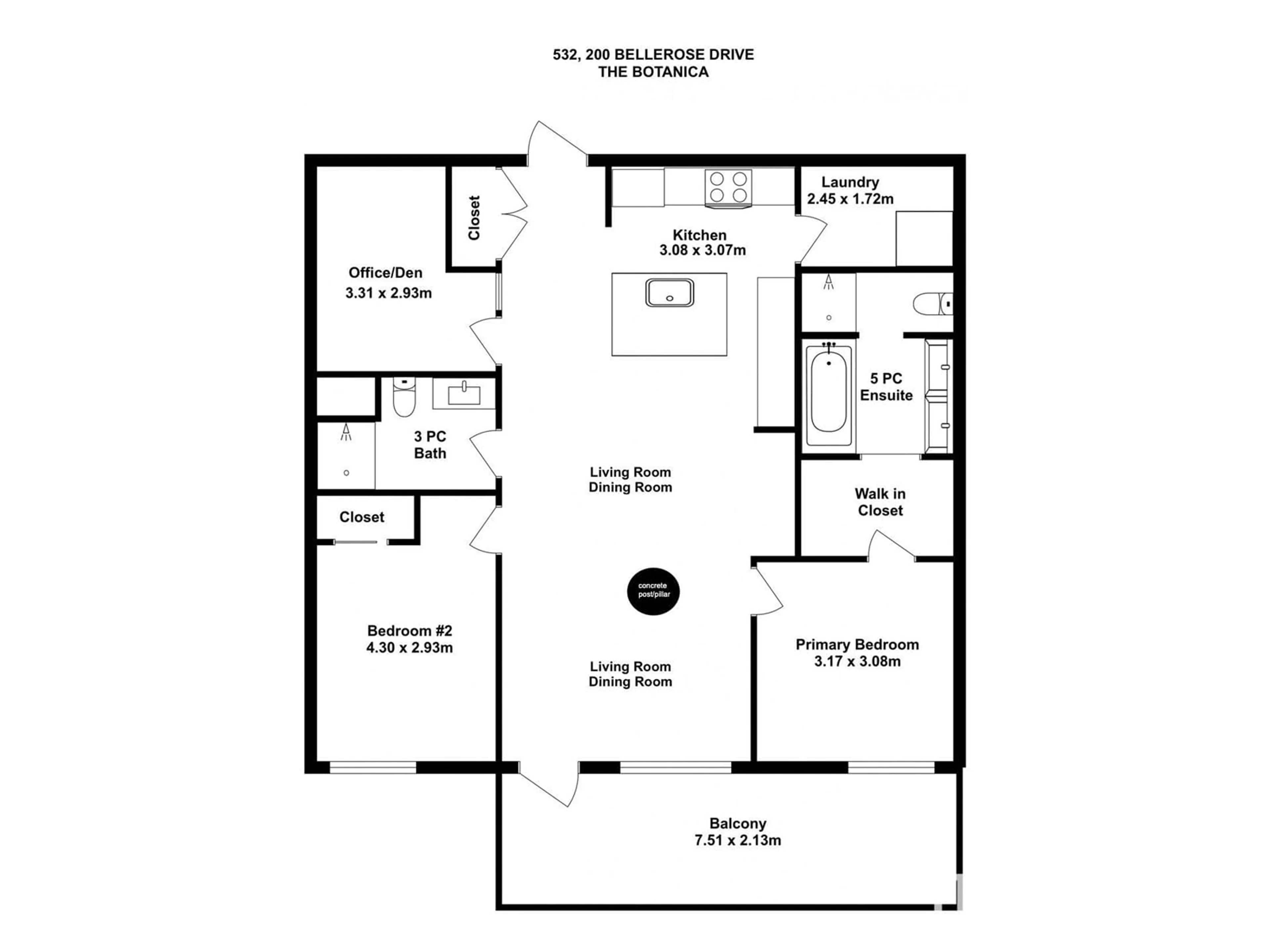 Floor plan for #532 200 Bellerose DR, St. Albert Alberta T8N7P7