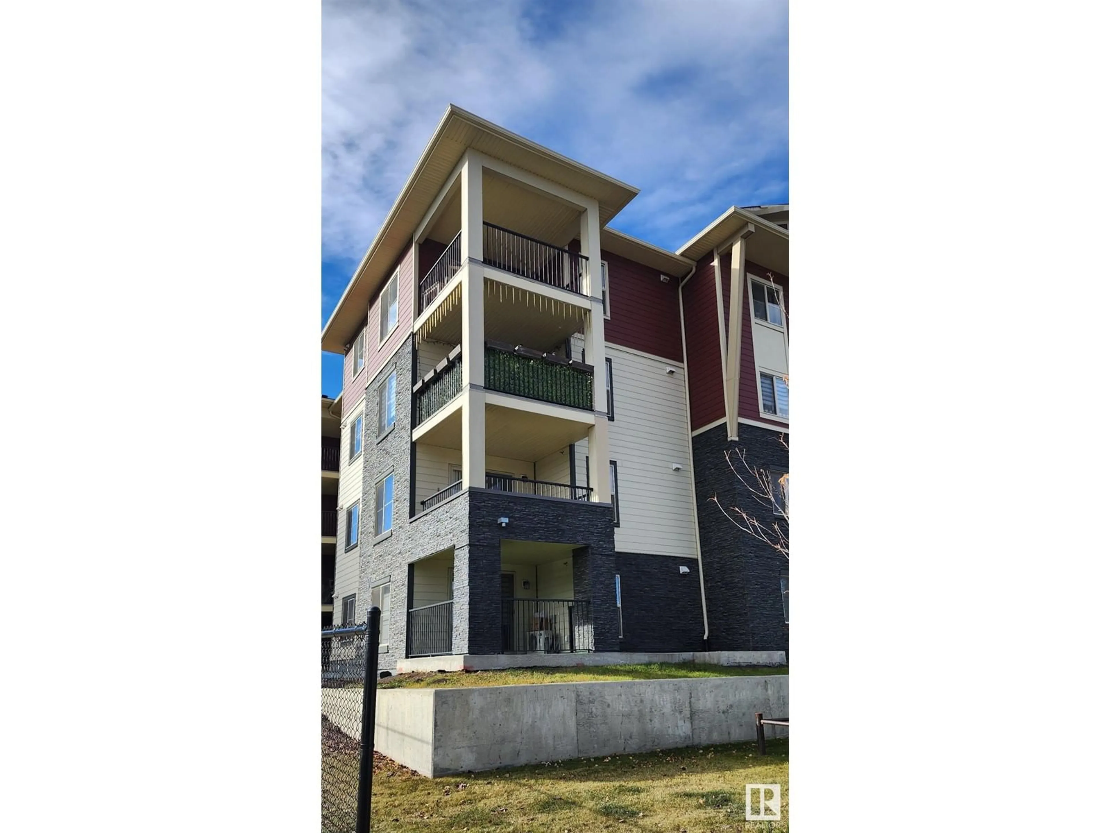 A pic from exterior of the house or condo, the front or back of building for #325 5816 MULLEN PL NW, Edmonton Alberta T6R0W3