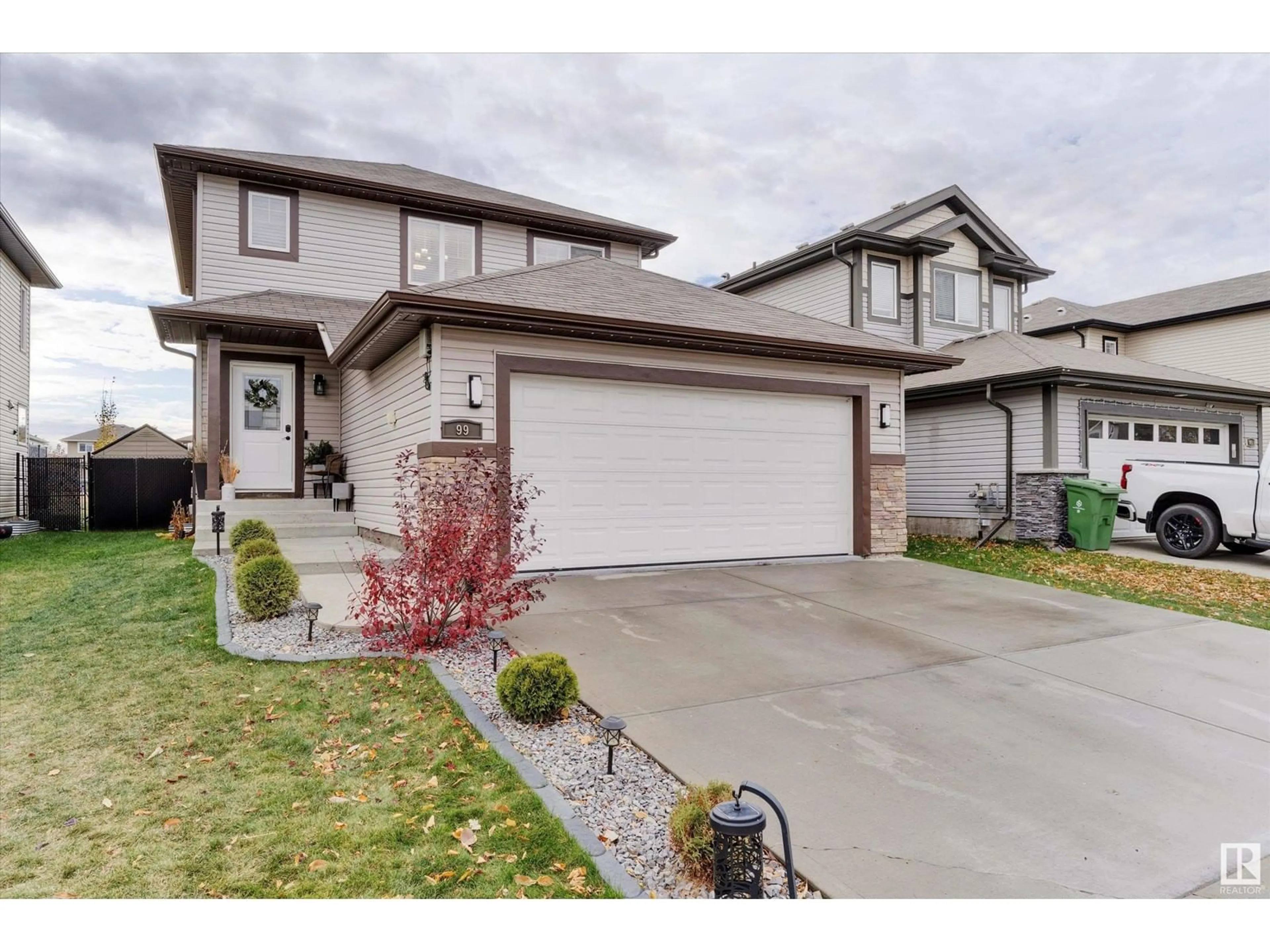 Frontside or backside of a home, the street view for 99 Sonora CR, Fort Saskatchewan Alberta T8L0H6