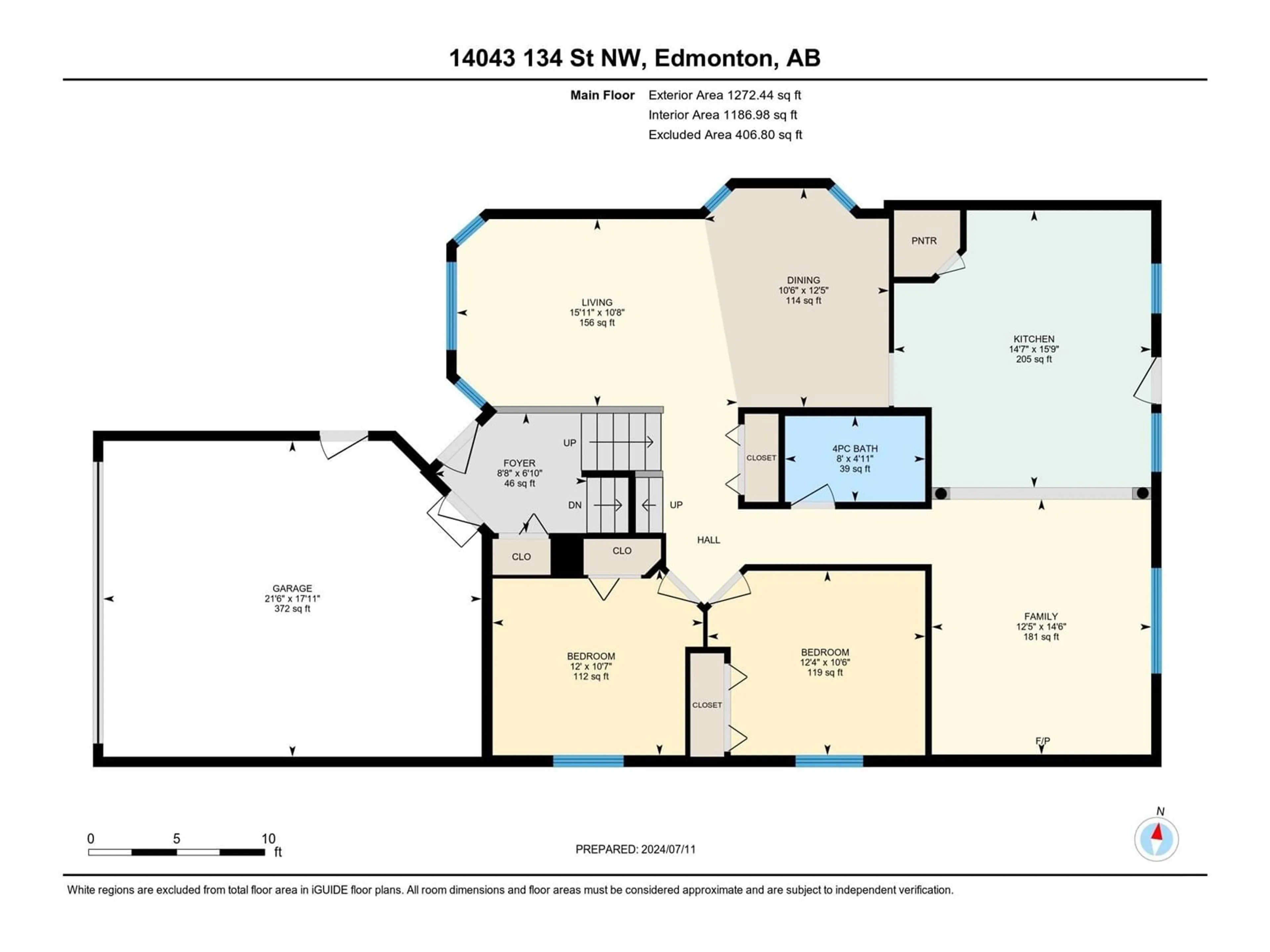 Floor plan for 14043 134 ST NW, Edmonton Alberta T6V1W3