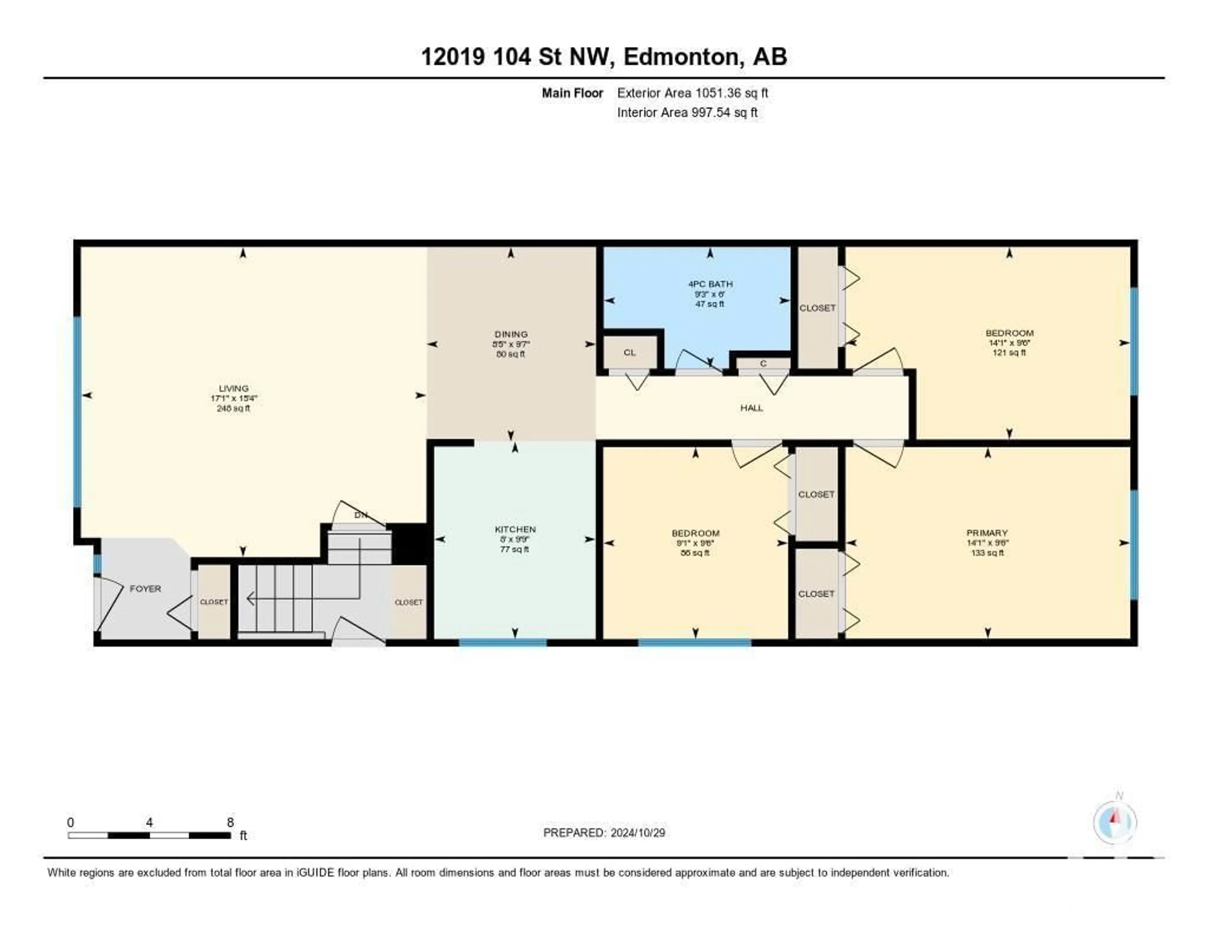 Floor plan for 12019 104 ST NW, Edmonton Alberta T5G2L5