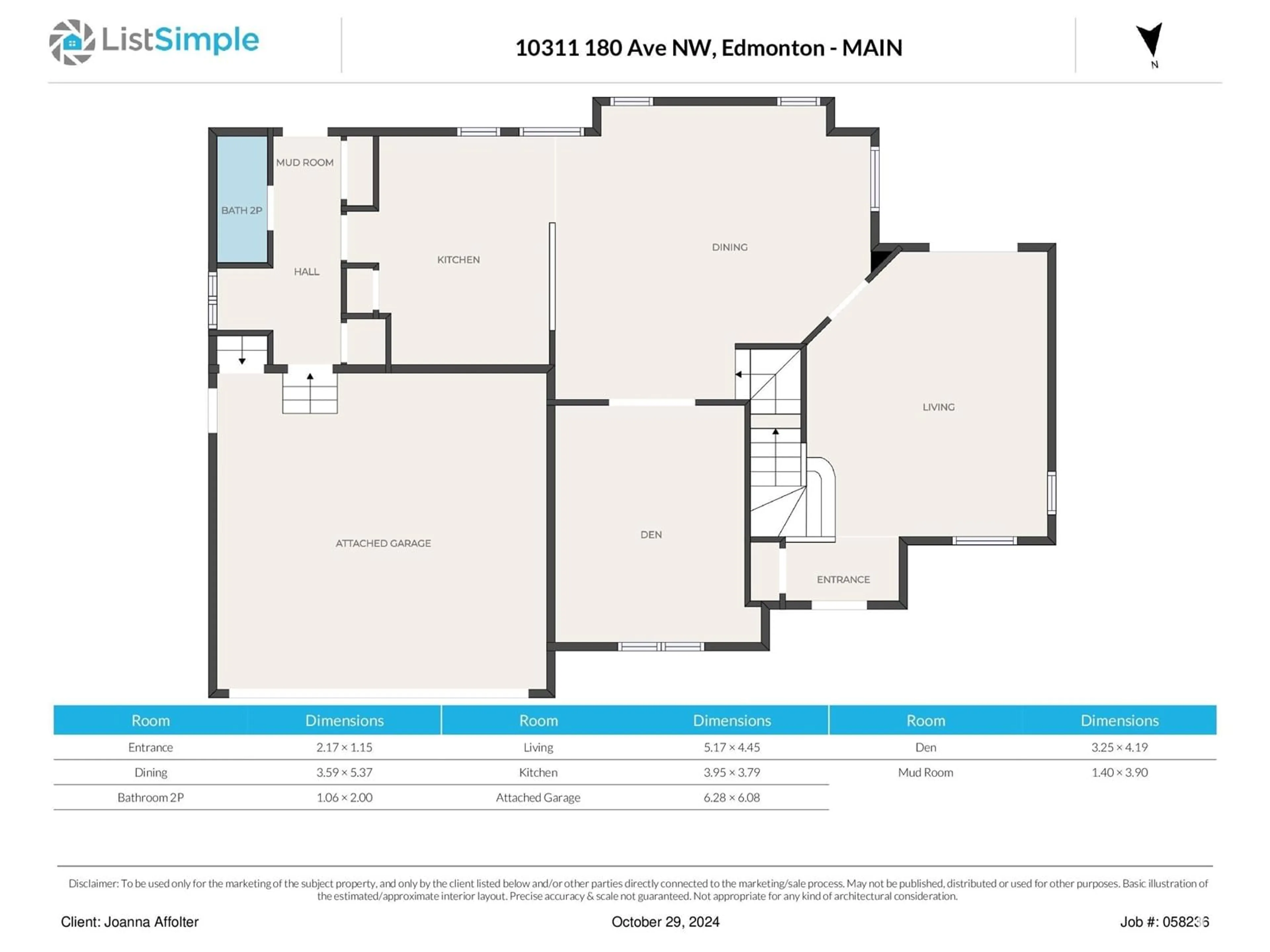 Floor plan for 10311 180 AV NW, Edmonton Alberta T5W4K2