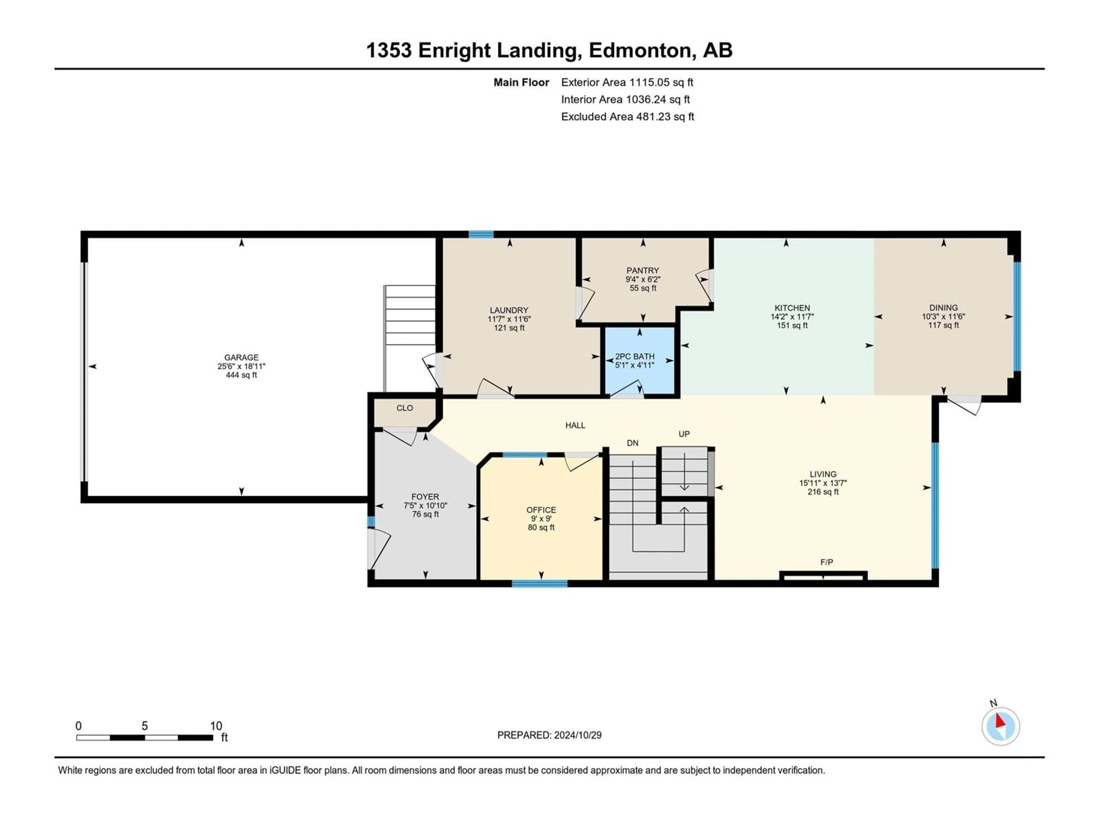 Floor plan for 1353 ENRIGHT LANDING LD NW, Edmonton Alberta T6M0Y9