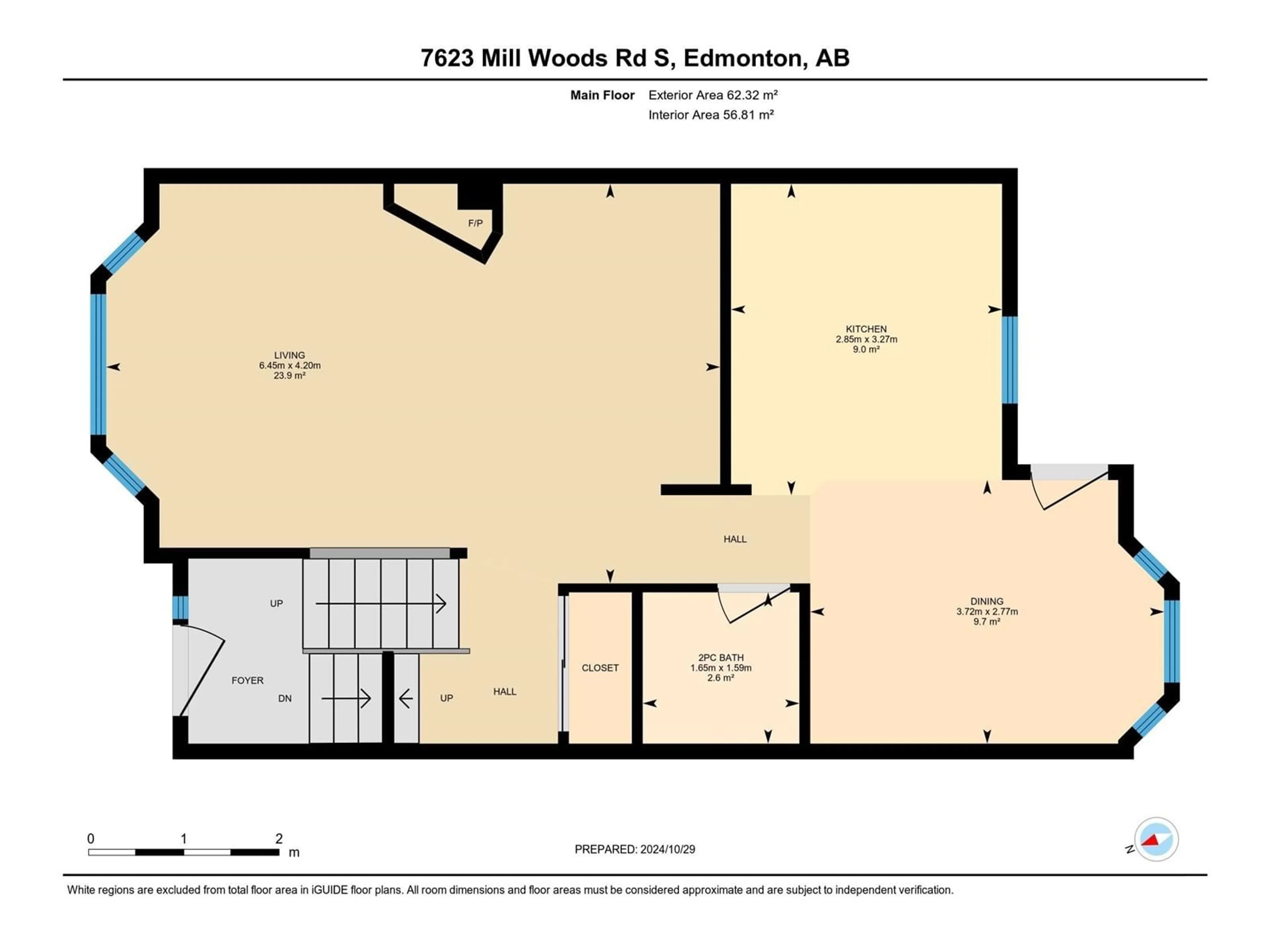 Floor plan for 7623 MILL WOODS RD S NW, Edmonton Alberta T6K3V5