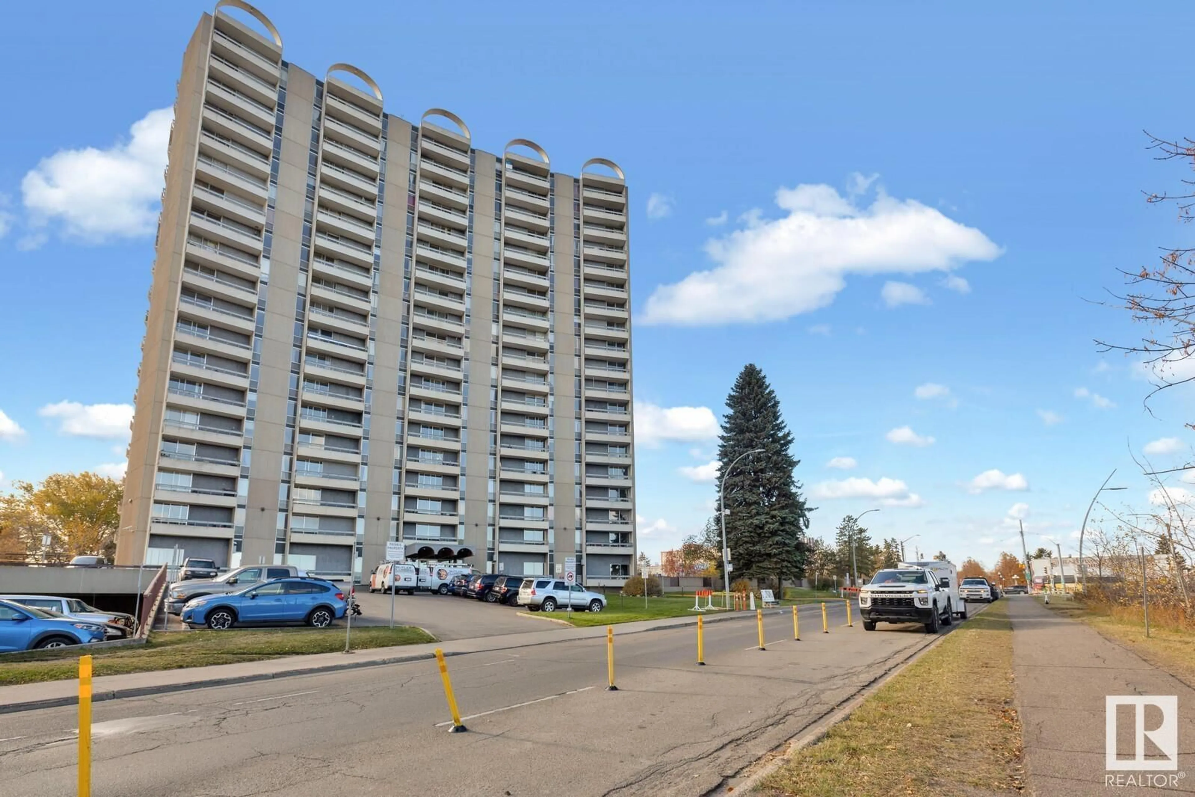 A pic from exterior of the house or condo, the street view for #502 10883 SASKATCHEWAN DR NW, Edmonton Alberta T6E4S6