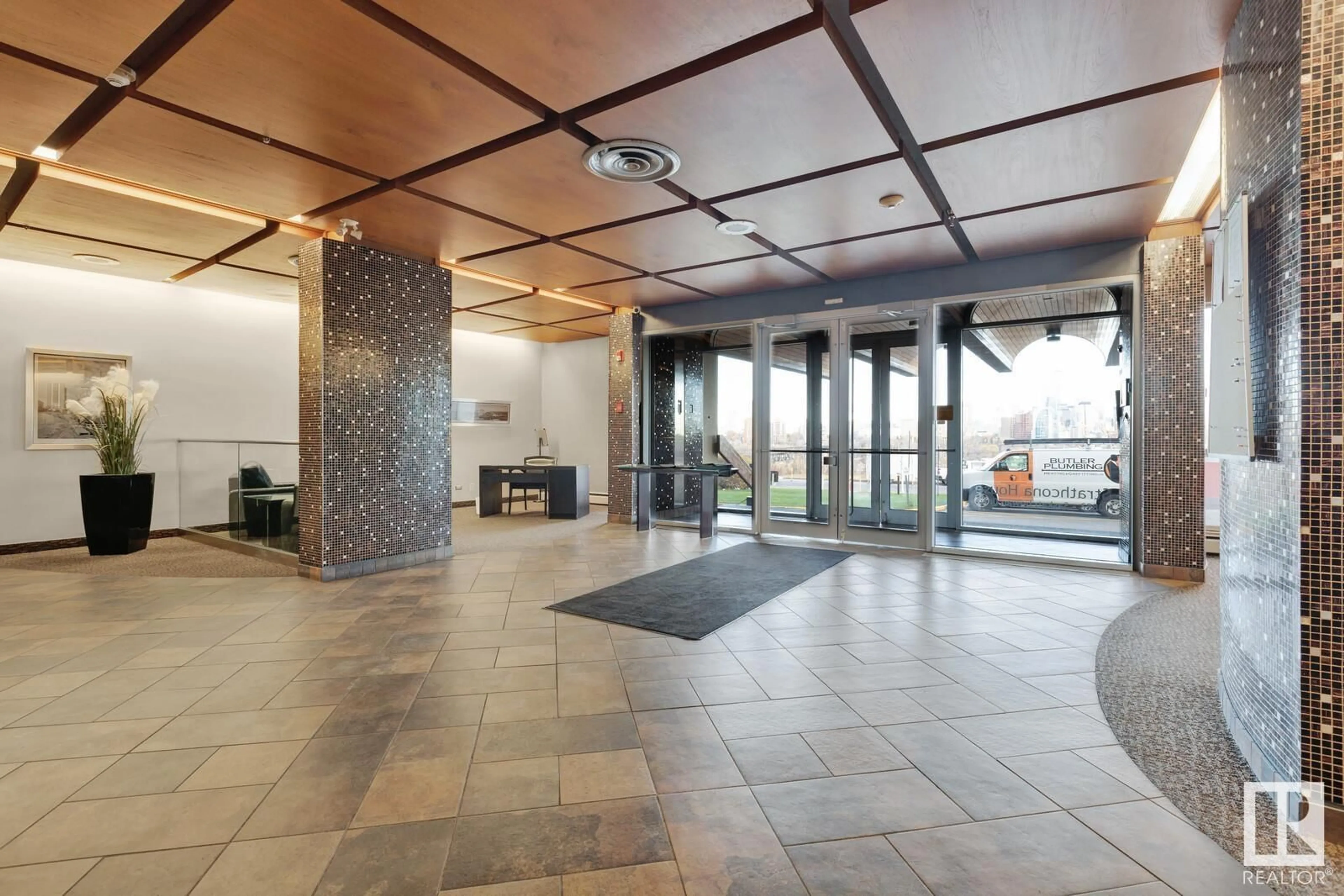 Indoor lobby, ceramic floors for #502 10883 SASKATCHEWAN DR NW, Edmonton Alberta T6E4S6