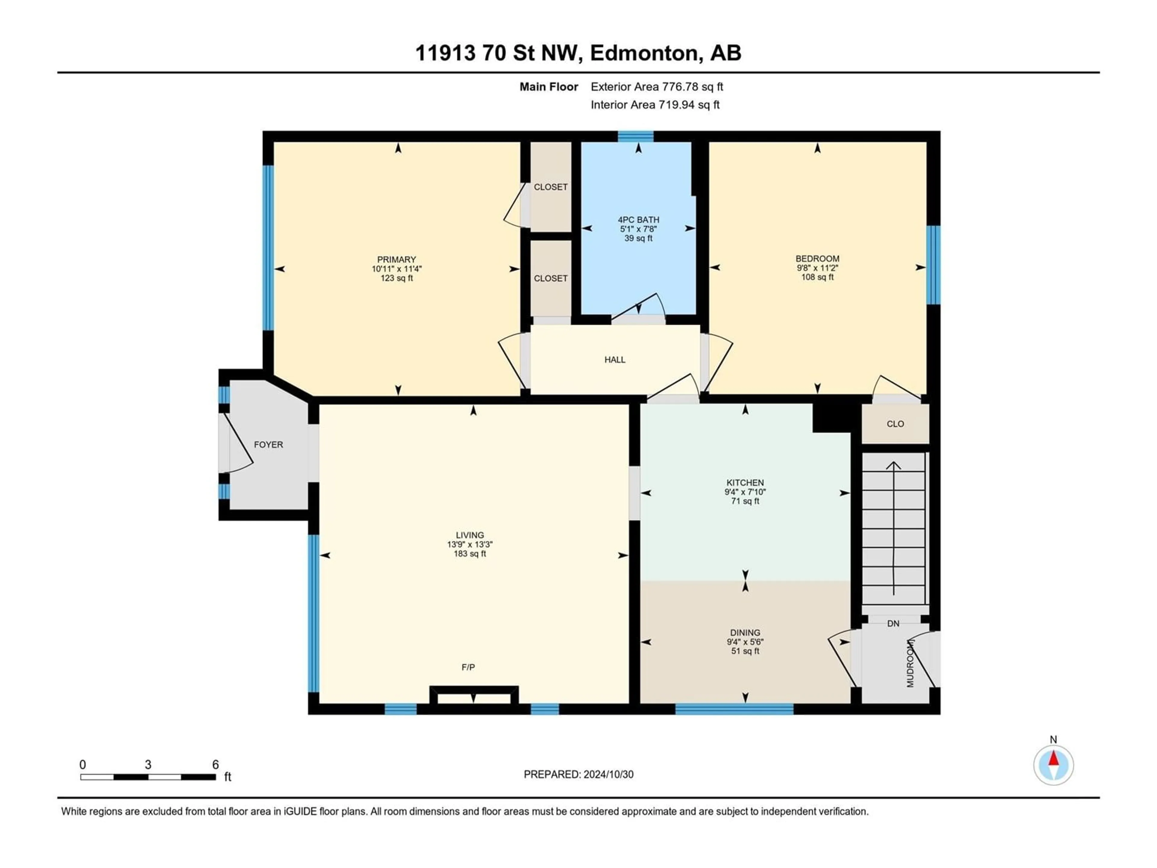 Floor plan for 11913 70 ST NW, Edmonton Alberta T5B1V1