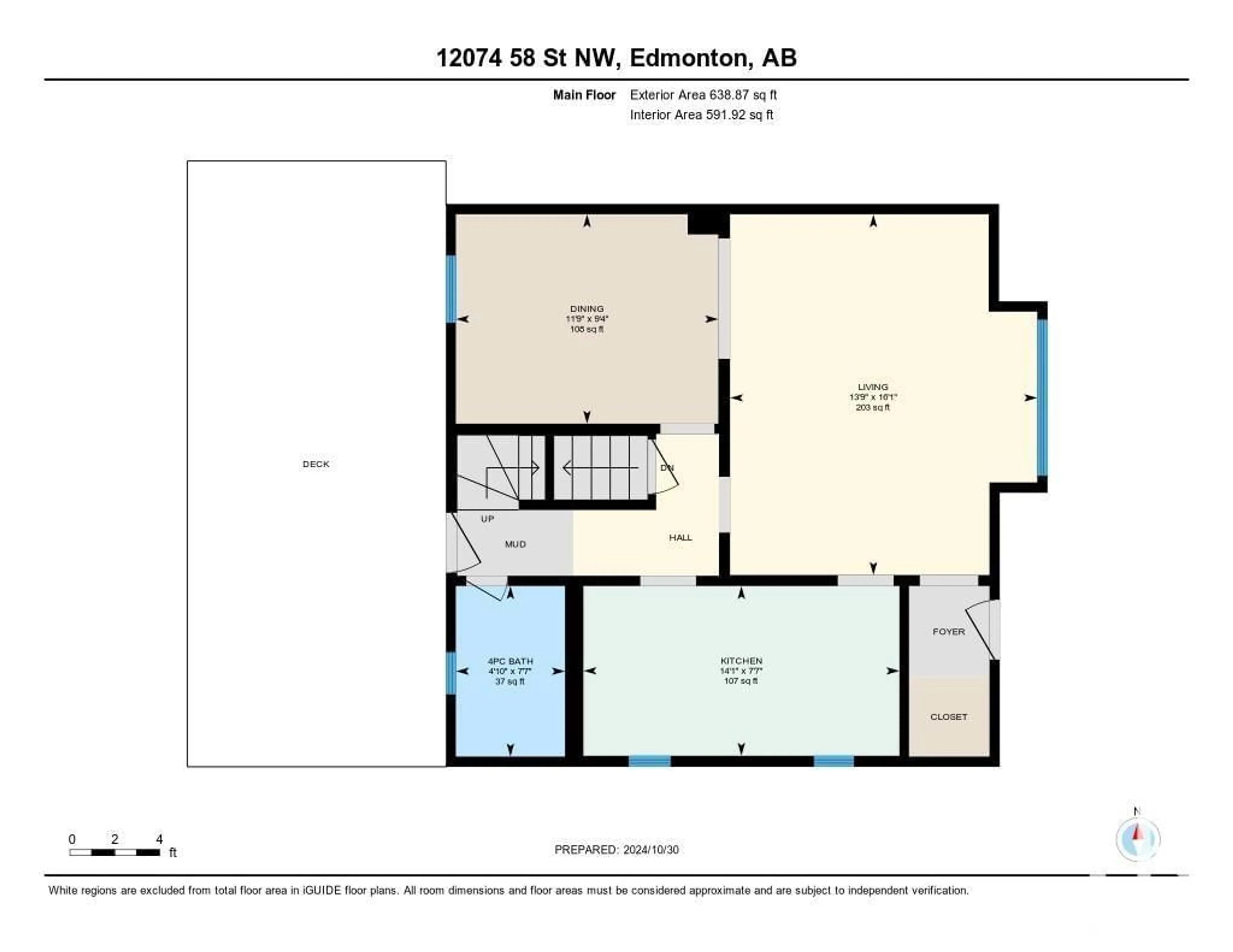 Floor plan for 12074 58 ST NW, Edmonton Alberta T5W3X3