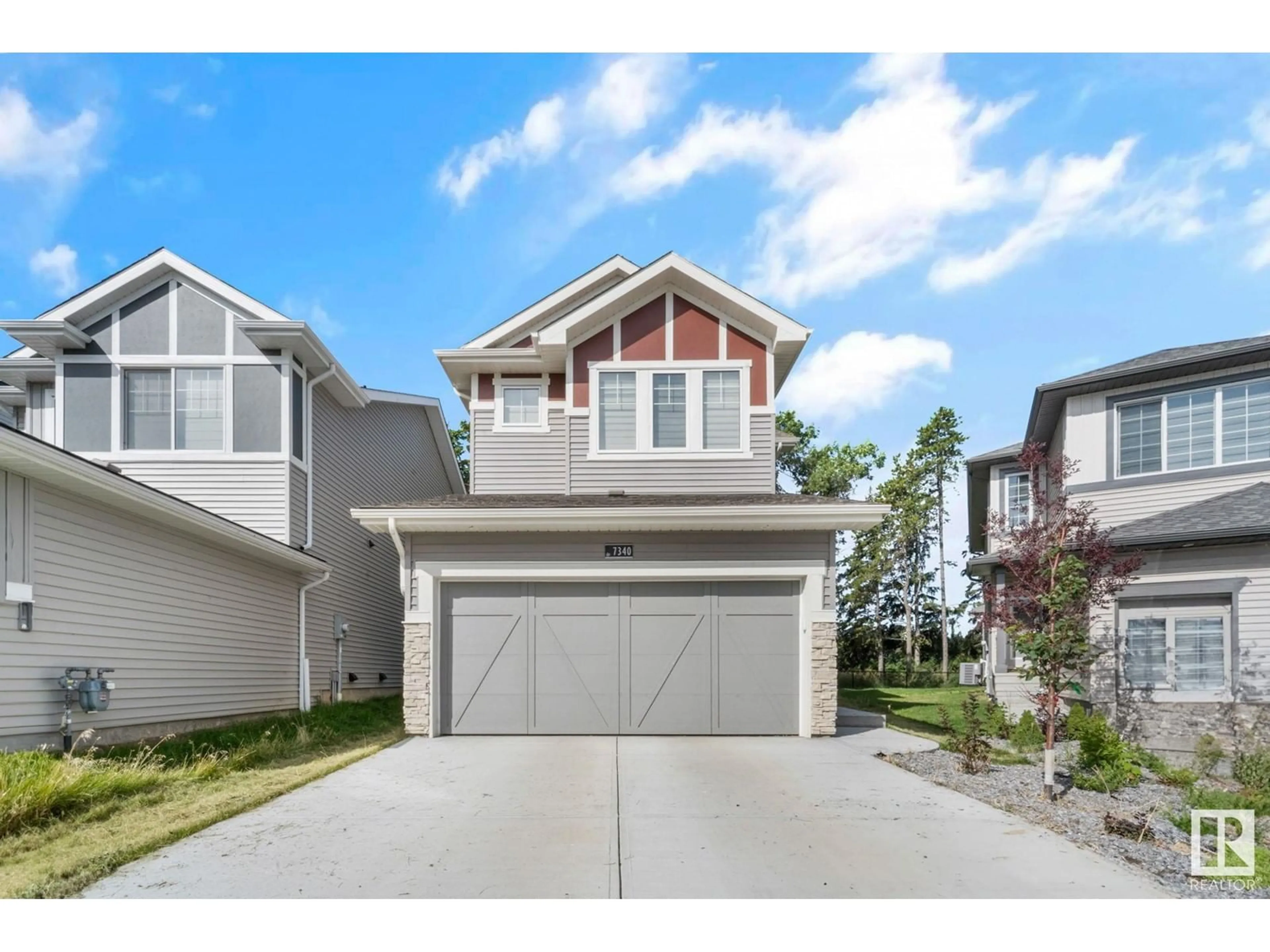 Frontside or backside of a home, the street view for 7340 CHIVERS CR SW, Edmonton Alberta T6W4M1