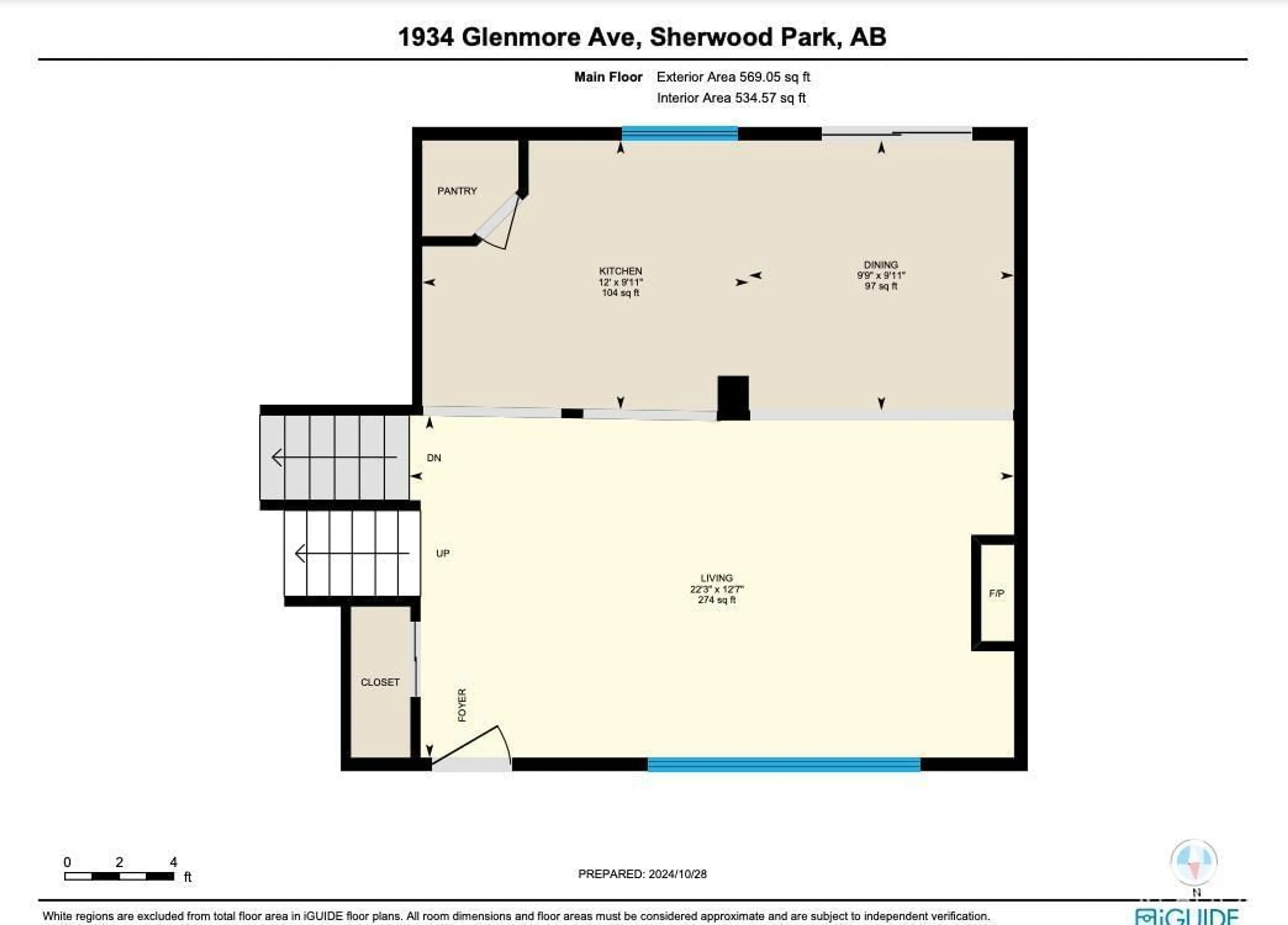 Floor plan for 1934 Glenmore Avenue, Sherwood Park Alberta T8A0X5