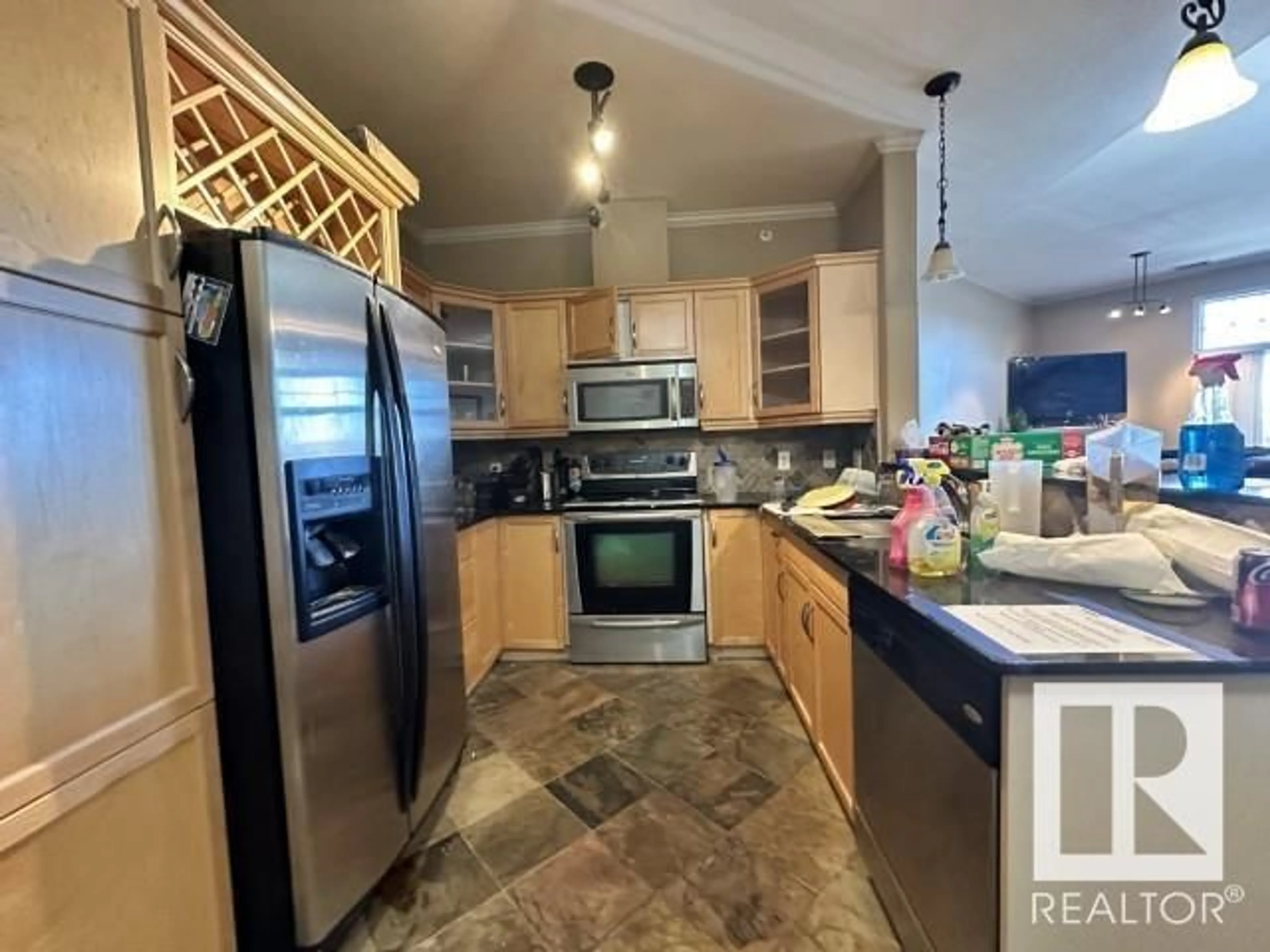 Kitchen, wood floors, cottage for #312 2503 HANNA CR NW, Edmonton Alberta T6R0H1