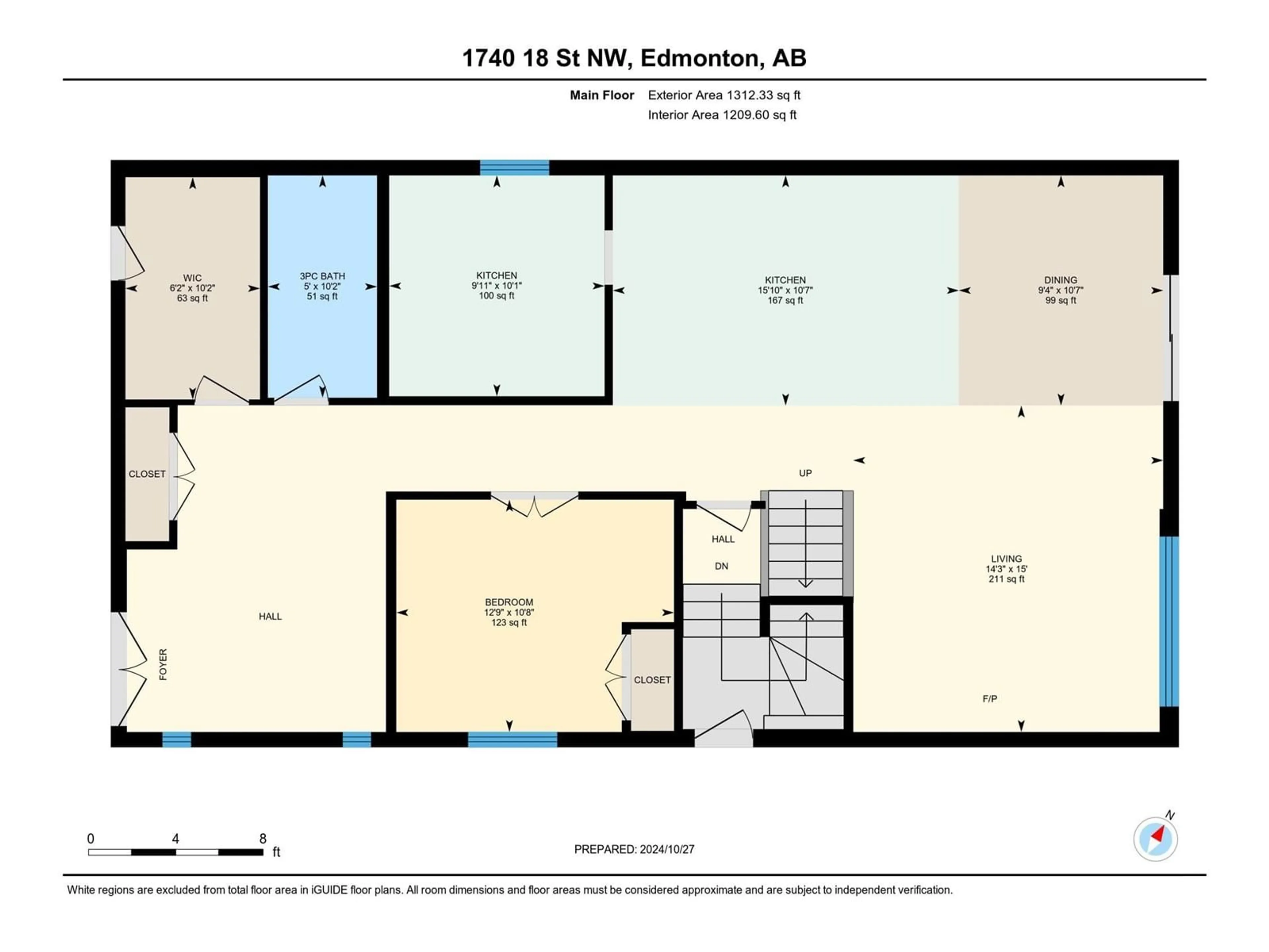 Floor plan for 1740 18 ST NW, Edmonton Alberta T6T2N2