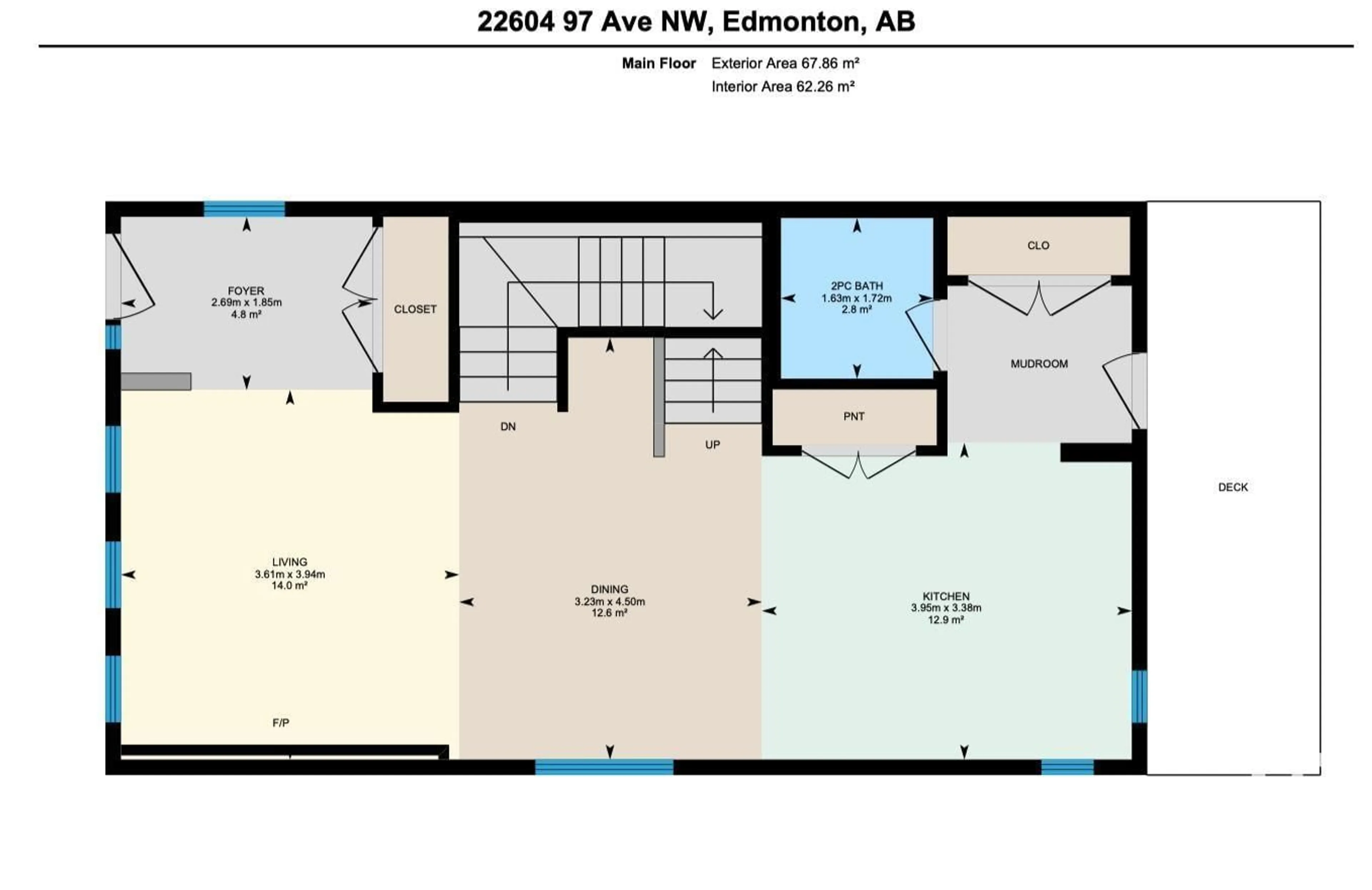 Floor plan for 22604 97 AV NW, Edmonton Alberta T5T7J2