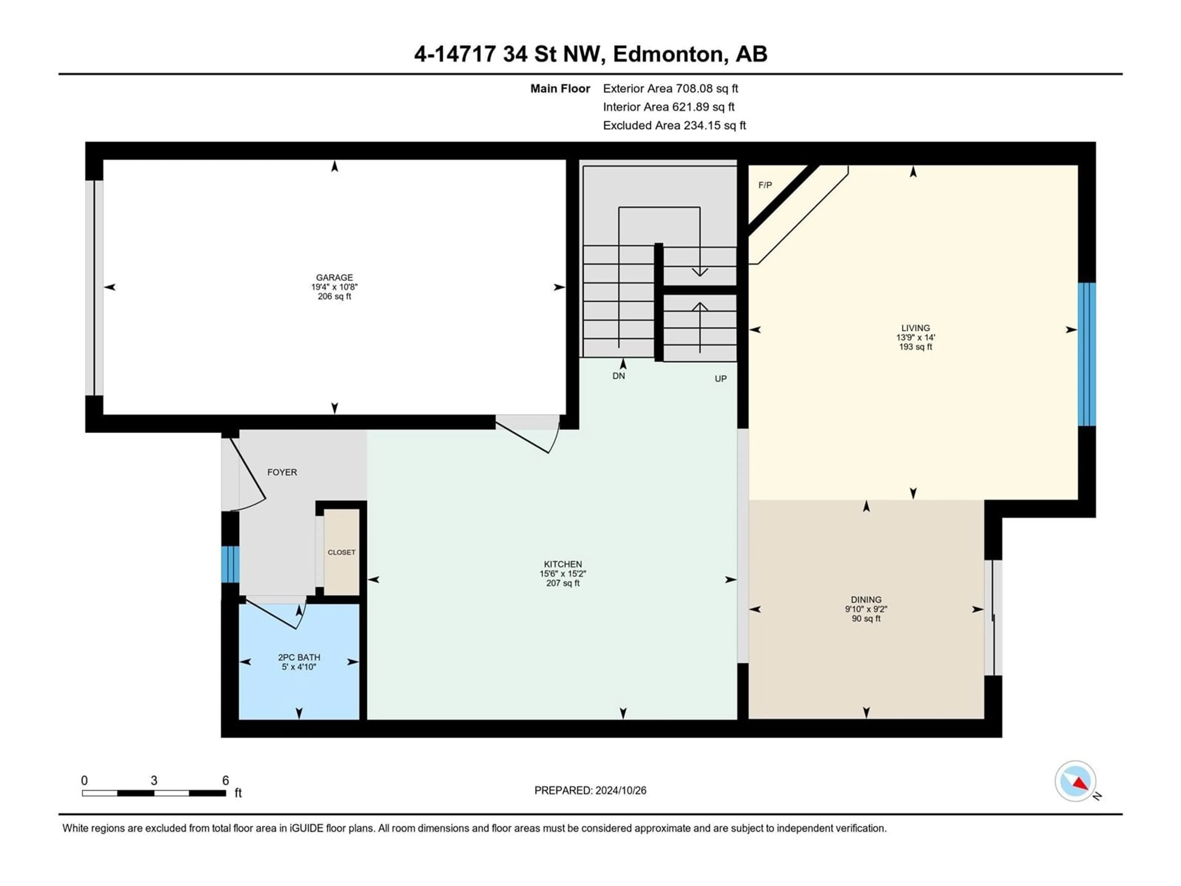 Floor plan for #4 14717 34 ST NW, Edmonton Alberta T5Y2L3