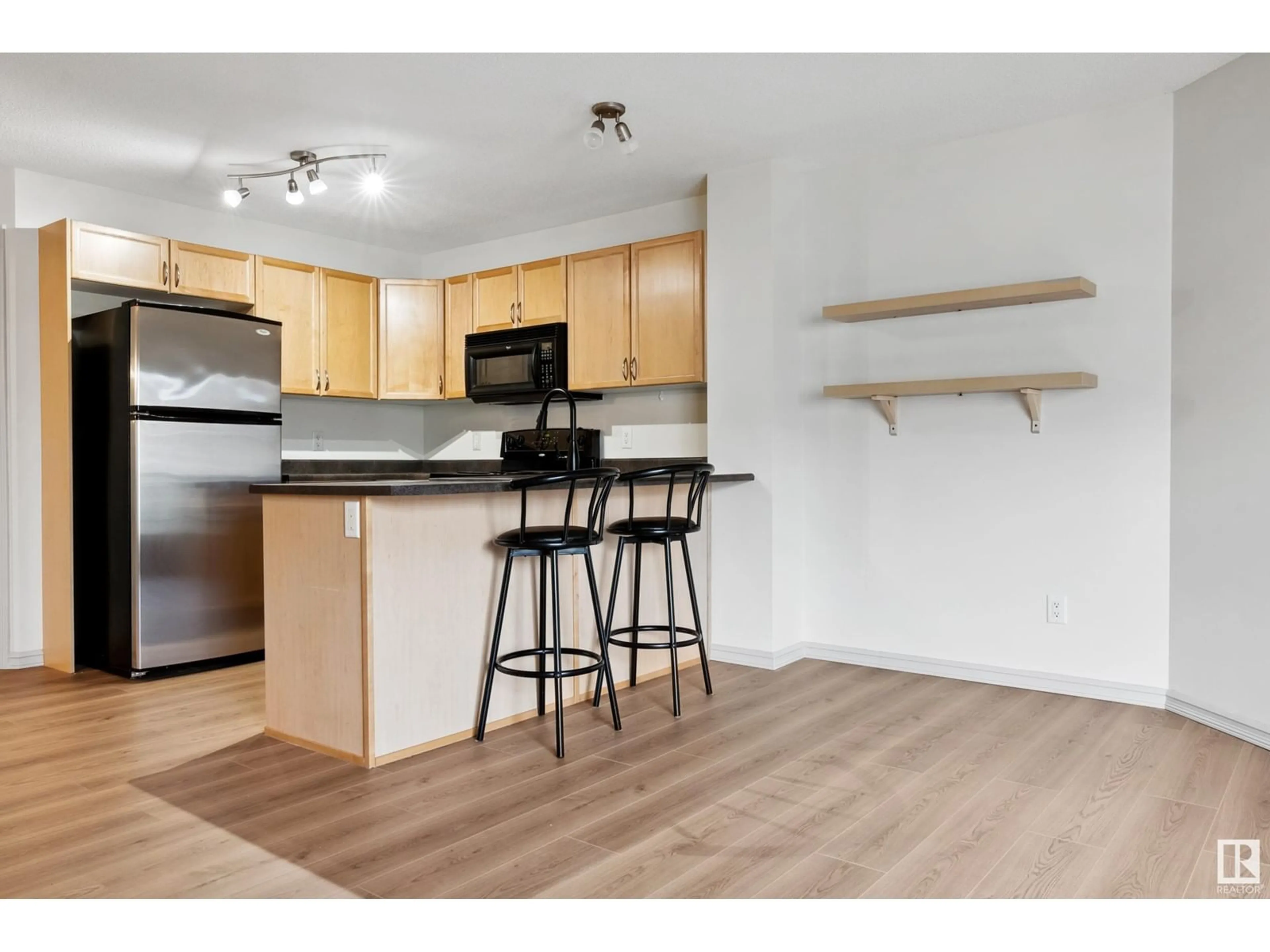 Standard kitchen, wood floors for #308 13830 150 AV NW, Edmonton Alberta T6V1X2