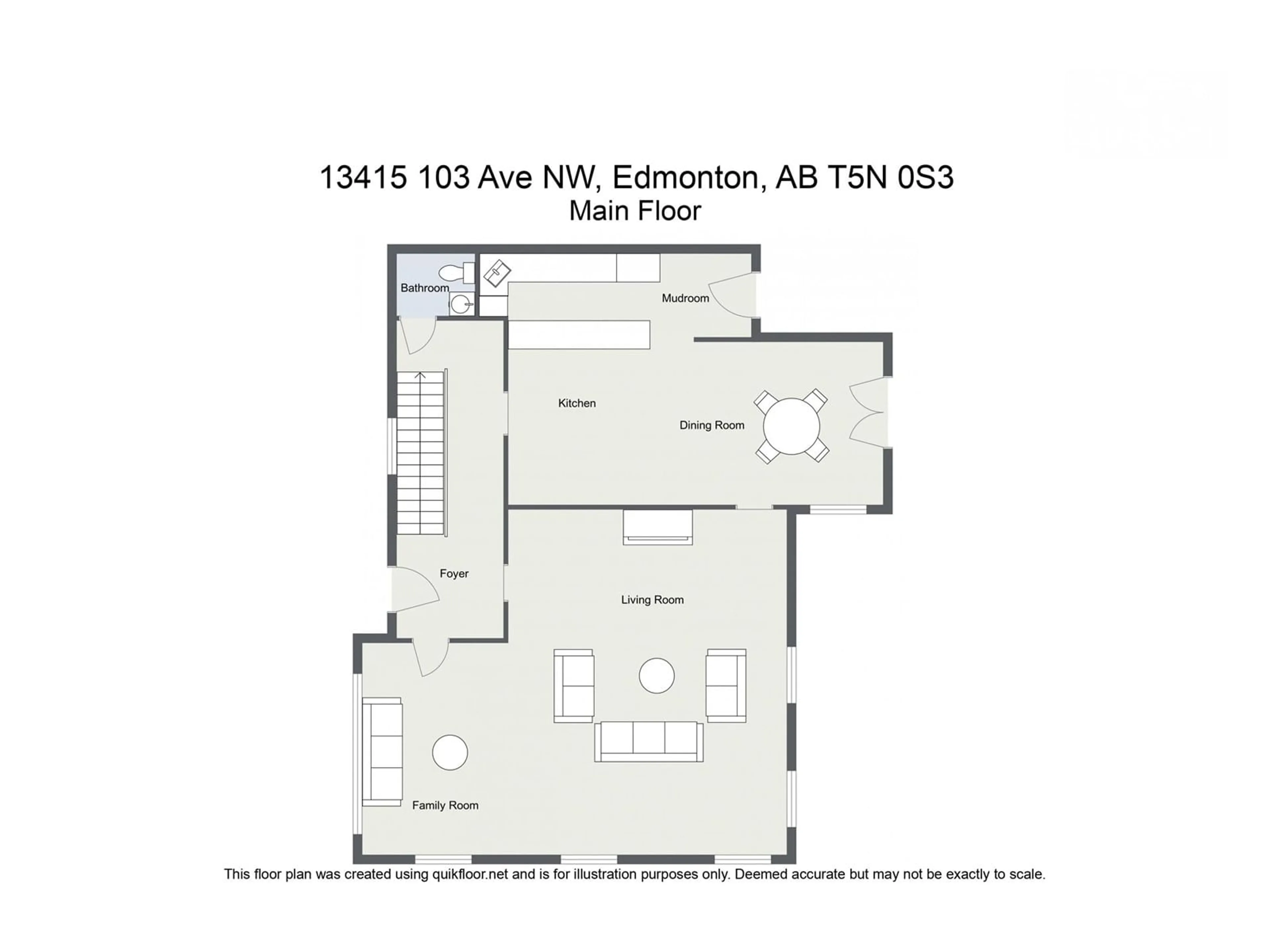 Floor plan for 13415 103 AV NW, Edmonton Alberta T5N0S3