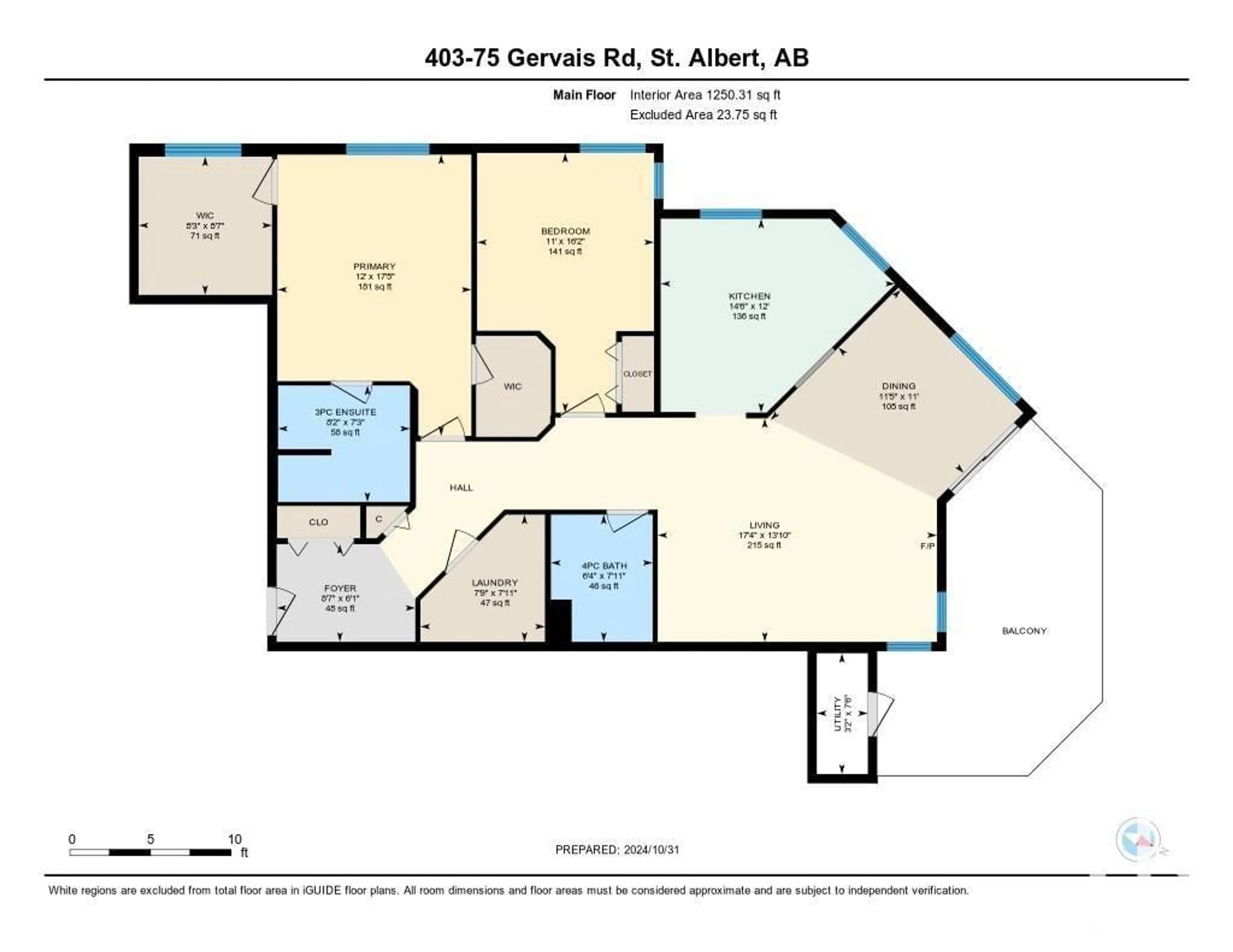 Floor plan for #403 75 GERVAIS RD, St. Albert Alberta T8N6N2