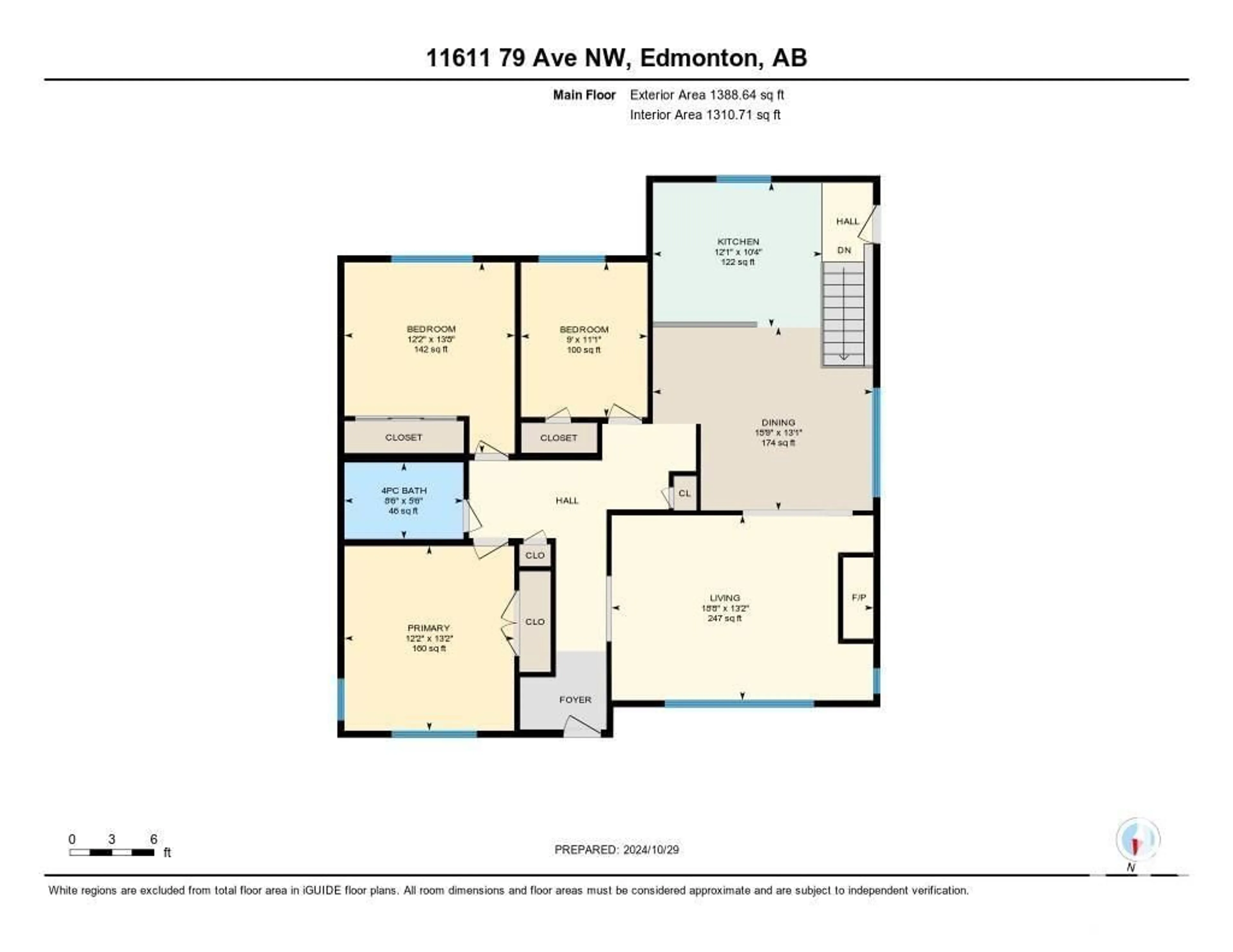 Floor plan for 11611 79 AV NW, Edmonton Alberta T6G0P8