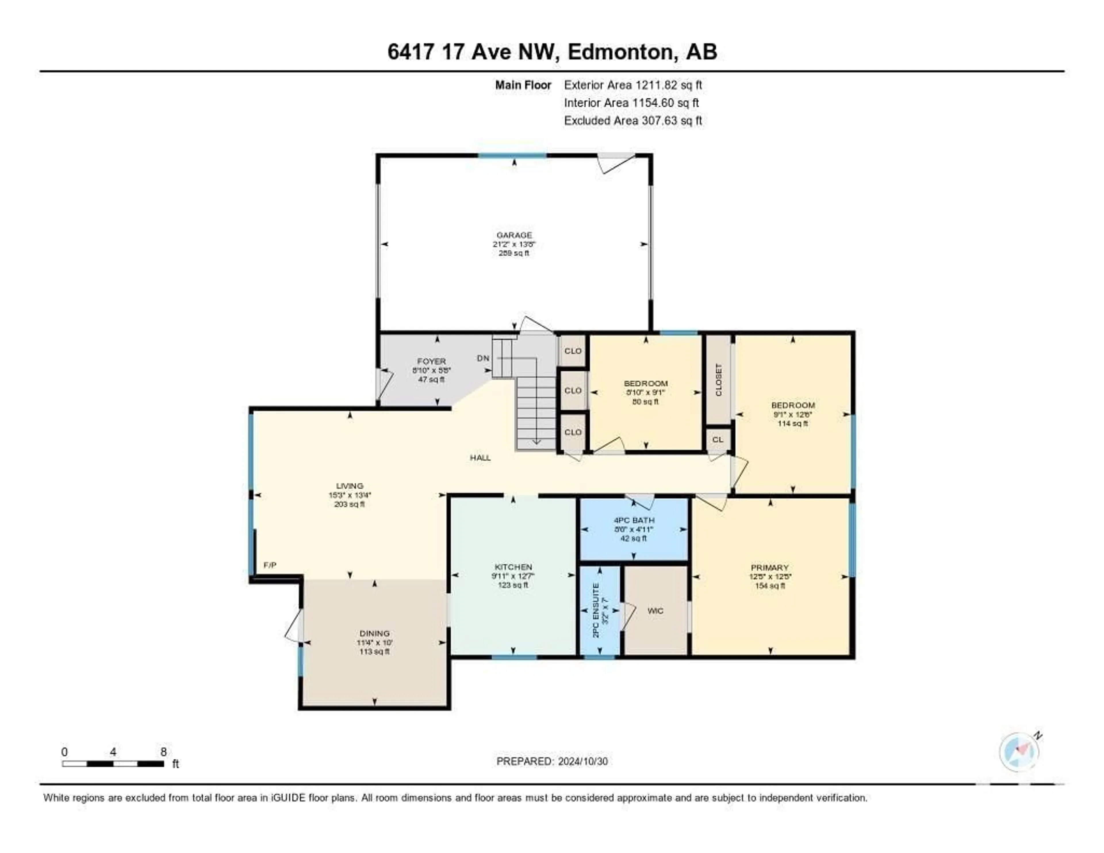 Floor plan for 6417 17 AV NW, Edmonton Alberta T6L1N3