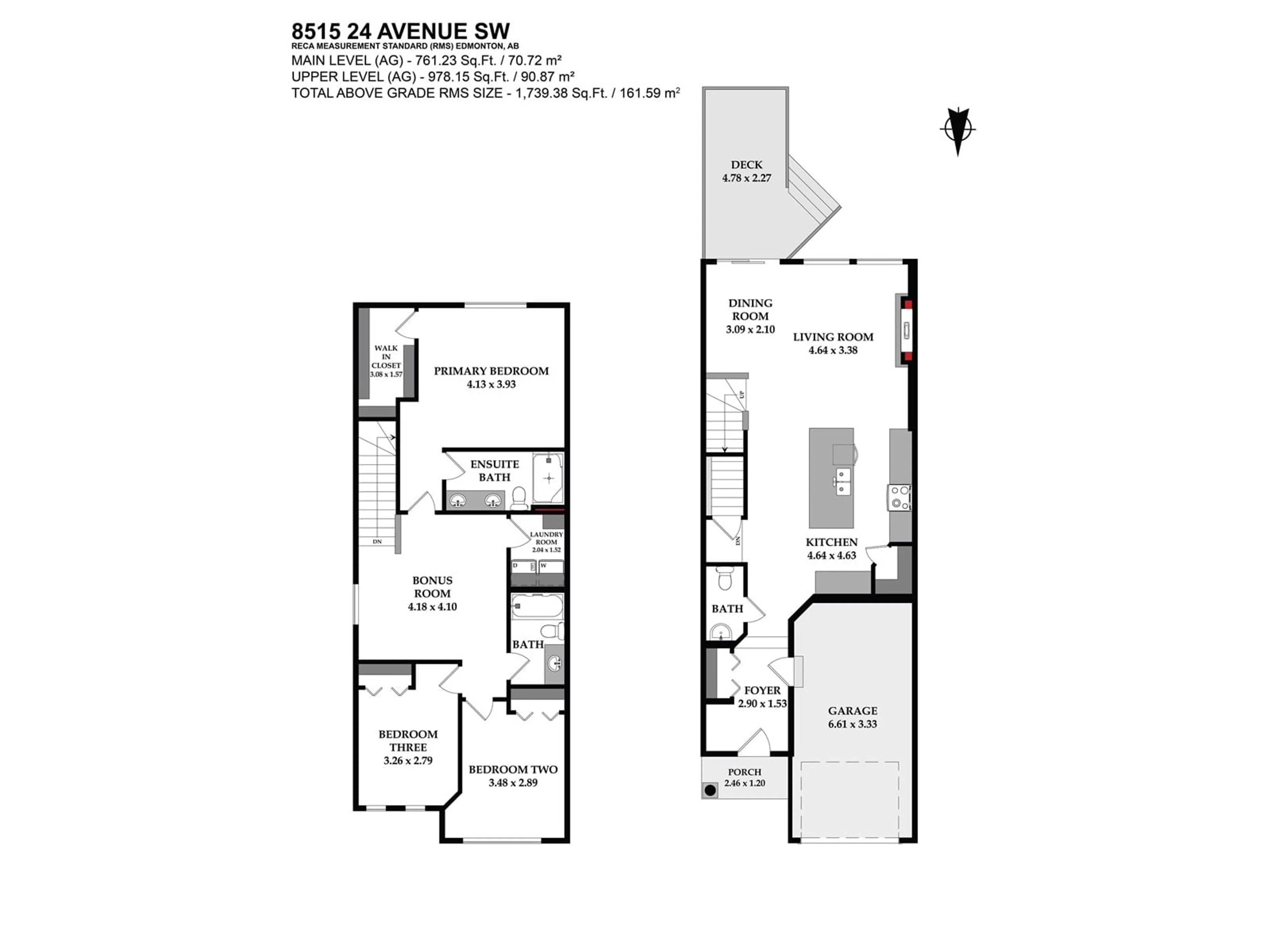 Floor plan for 8515 24 AV SW, Edmonton Alberta T6X2G3