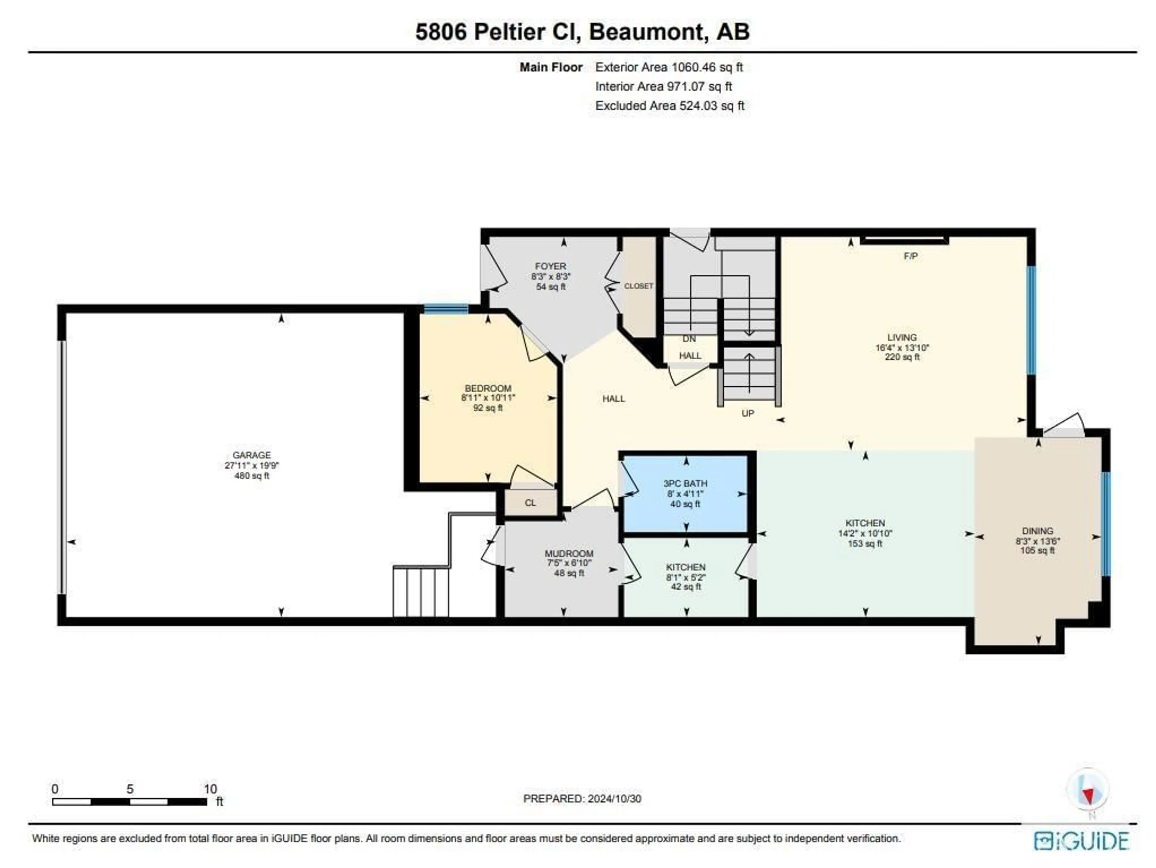 Floor plan for 5806 PELTIER CLOSE, Beaumont Alberta T4X2Z1