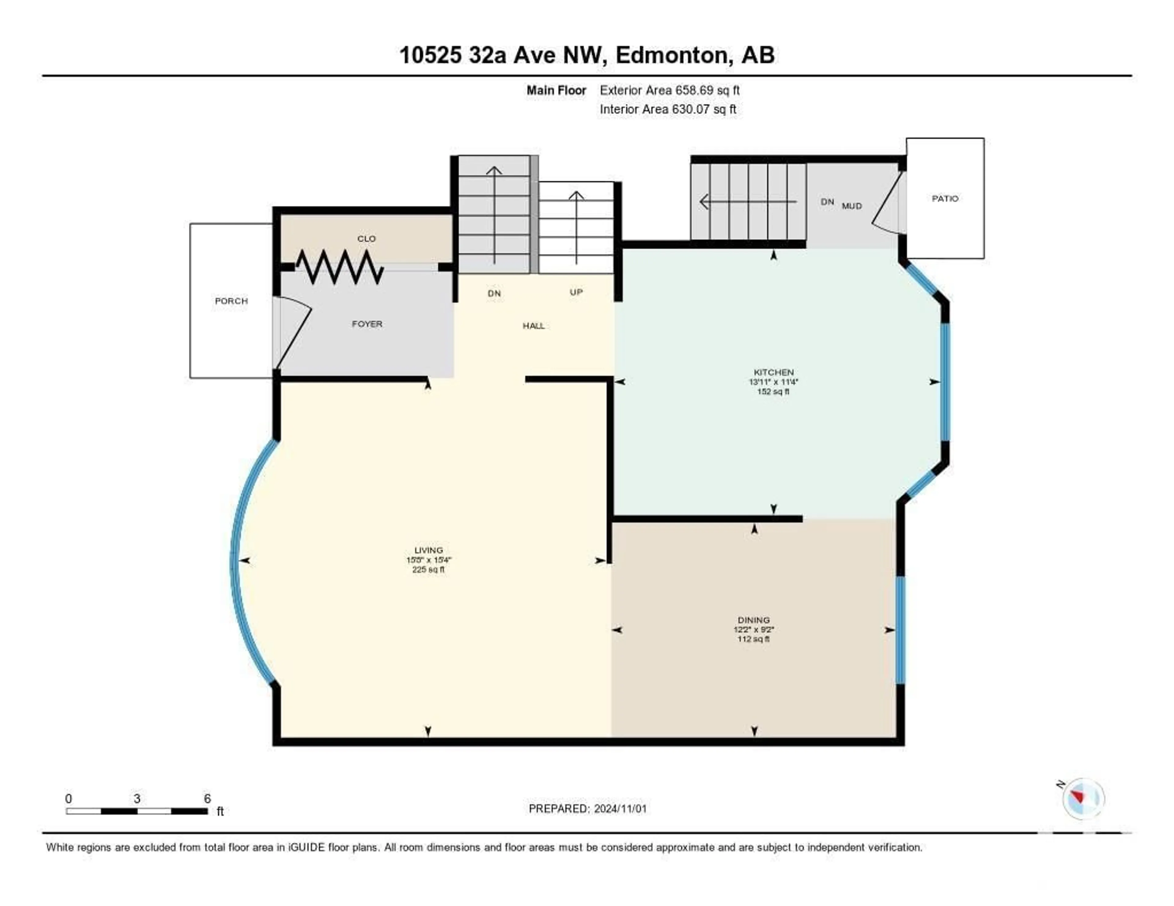 Floor plan for 10525 32A AV NW, Edmonton Alberta T6J3B6