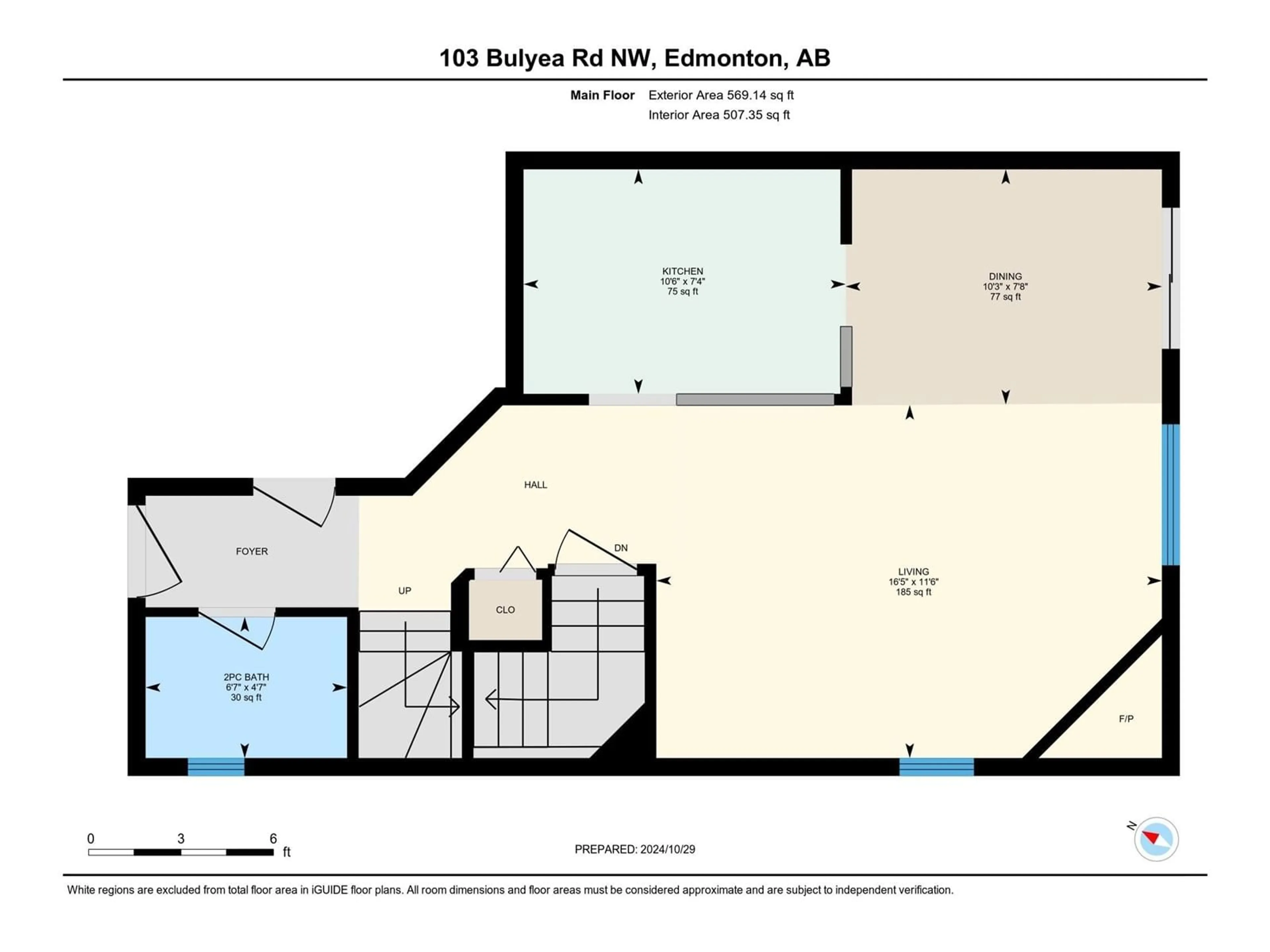 Floor plan for 103 BULYEA RD NW, Edmonton Alberta T6R2M9