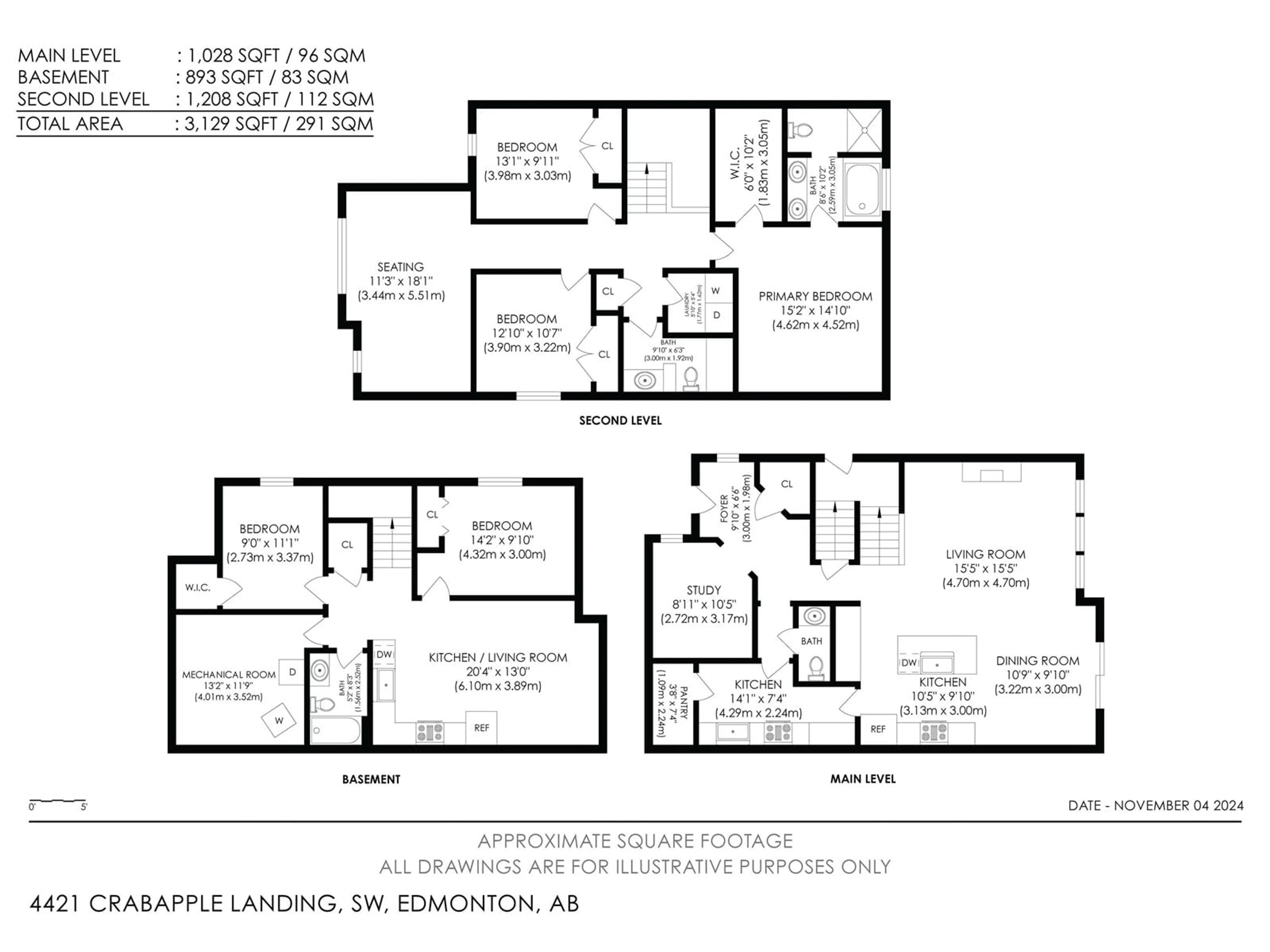 Floor plan for 4421 CRABAPPLE LANDING SW, Edmonton Alberta T6X0X8