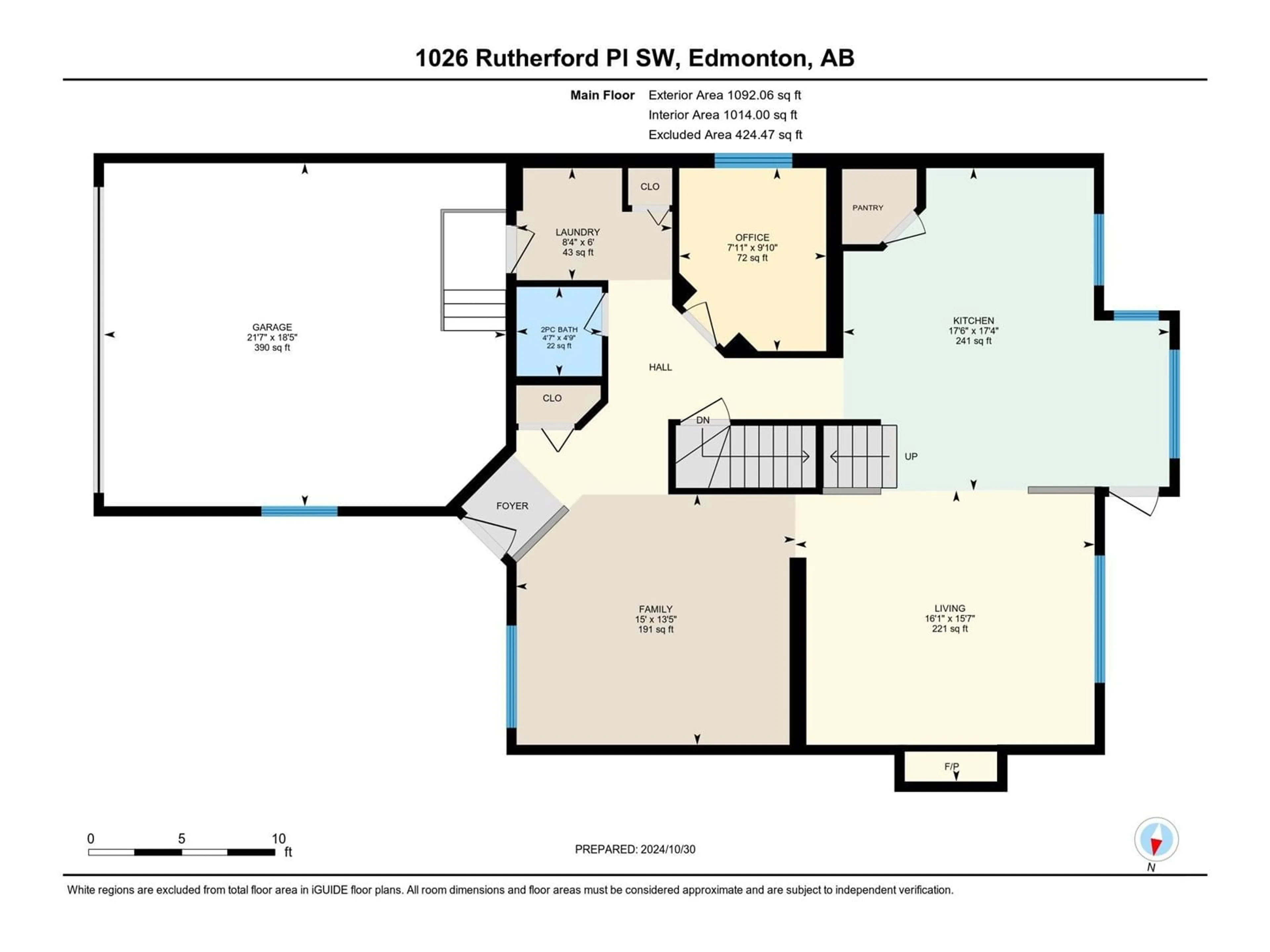 Floor plan for 1026 Rutherford PL SW, Edmonton Alberta T6W1J5